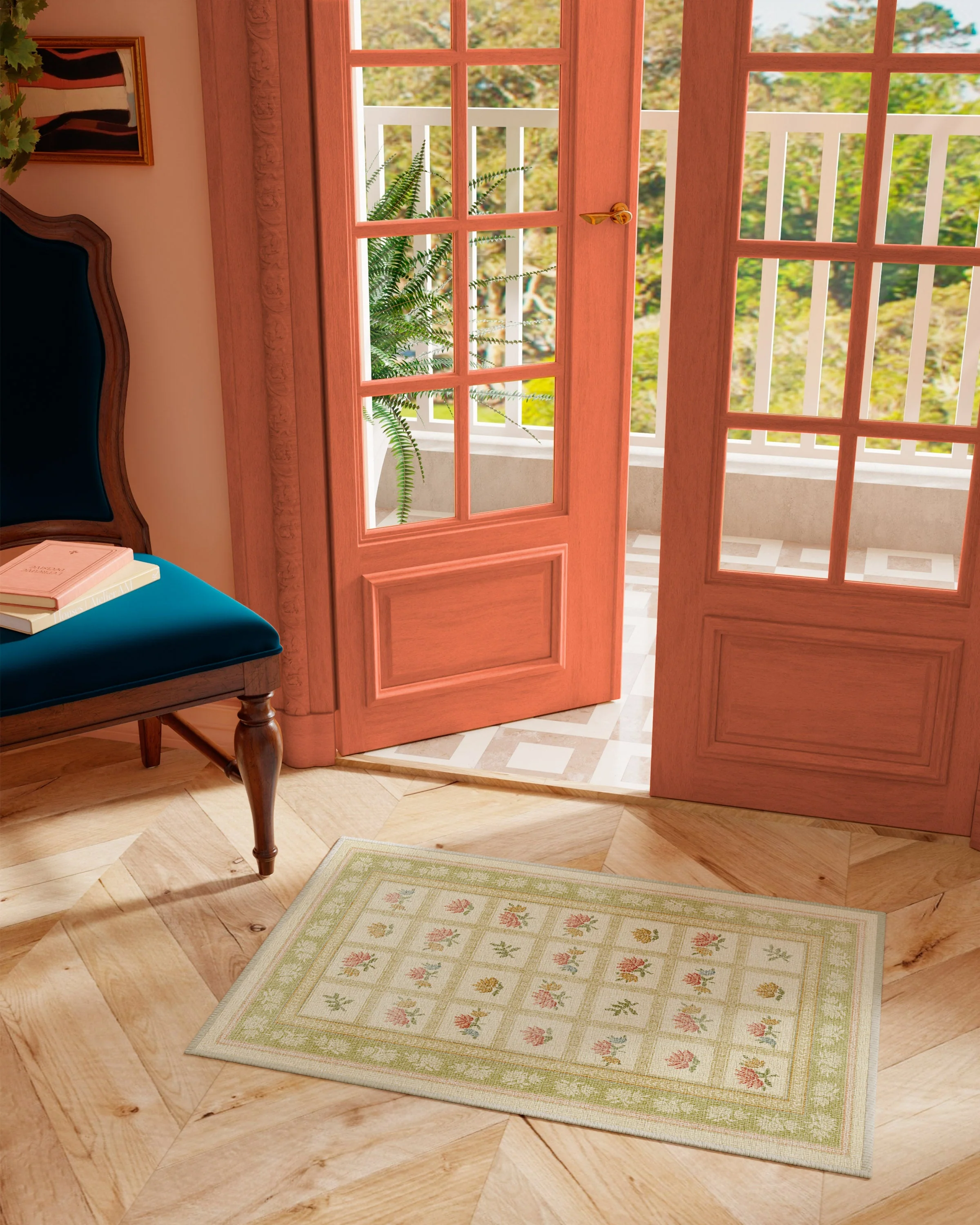 Marnie Cream Multicolor Flatwoven Rug