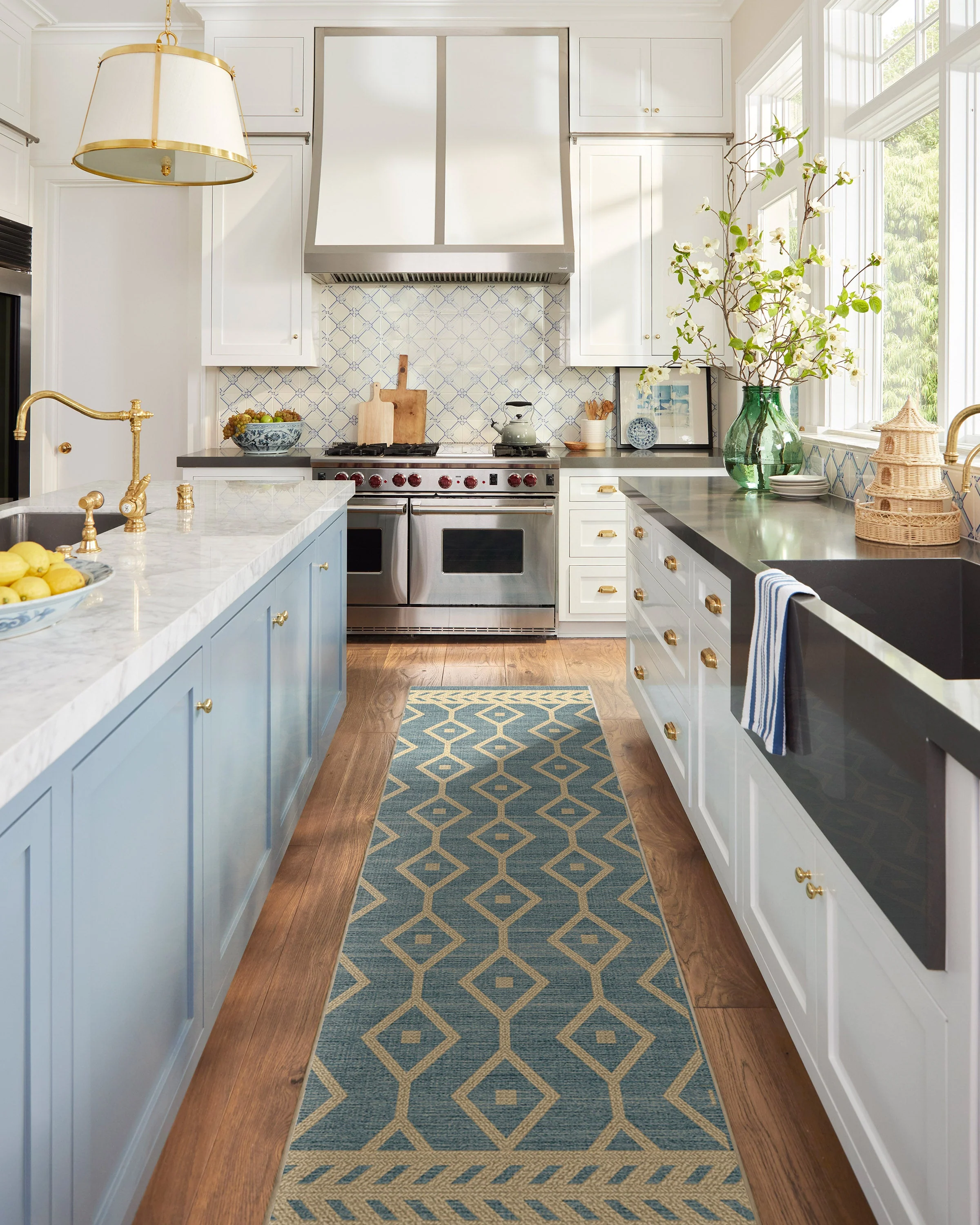 Newport Slate Blue Re-Jute Rug by Gray Malin