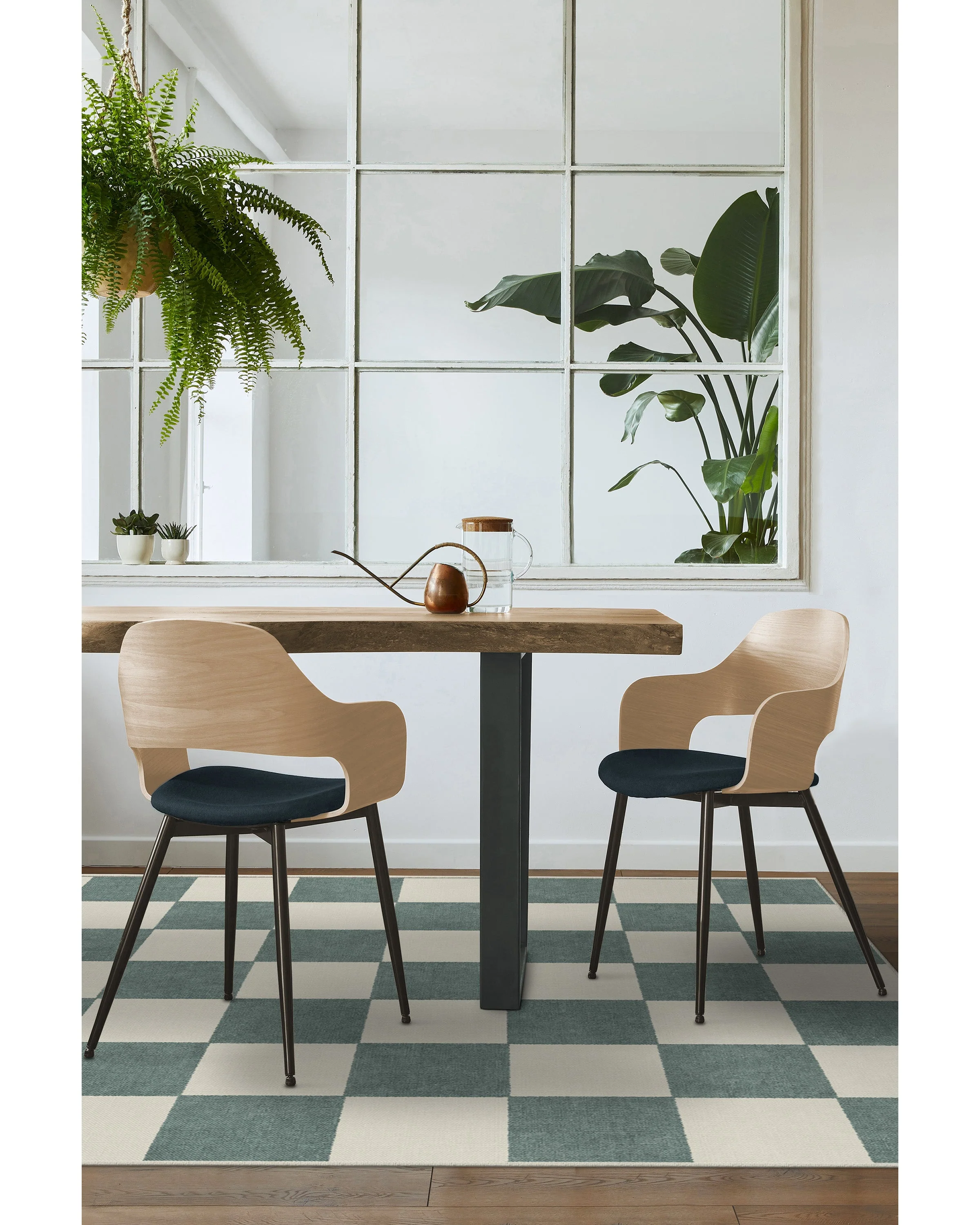 Jaque Checkered Slate Green Rug