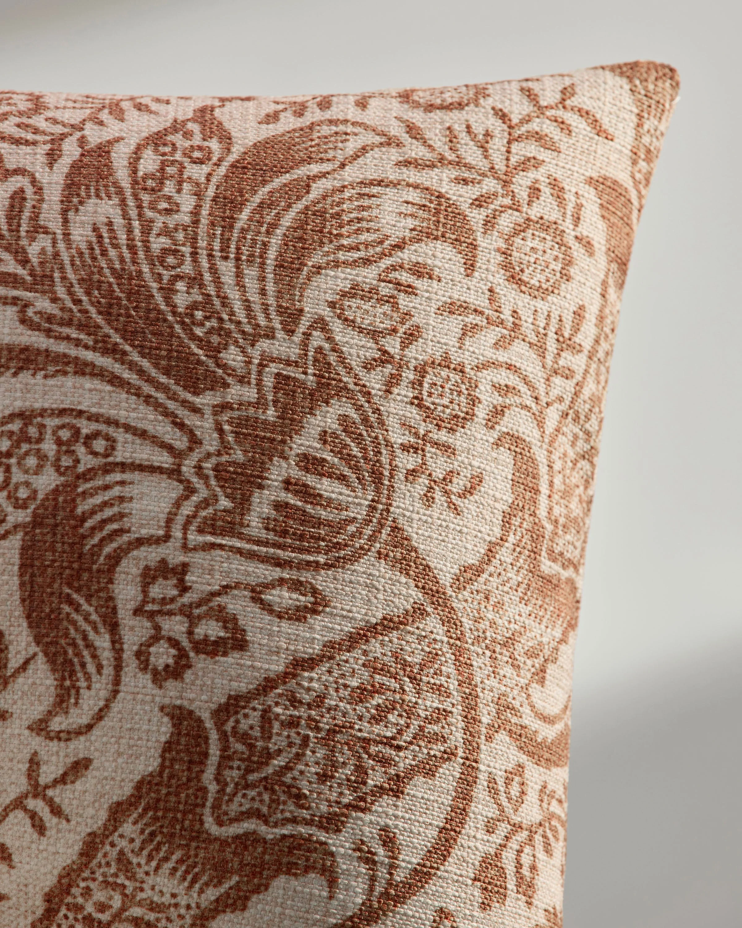 Indian Blush & Rust Woven Throw Pillow by Morris & Co.