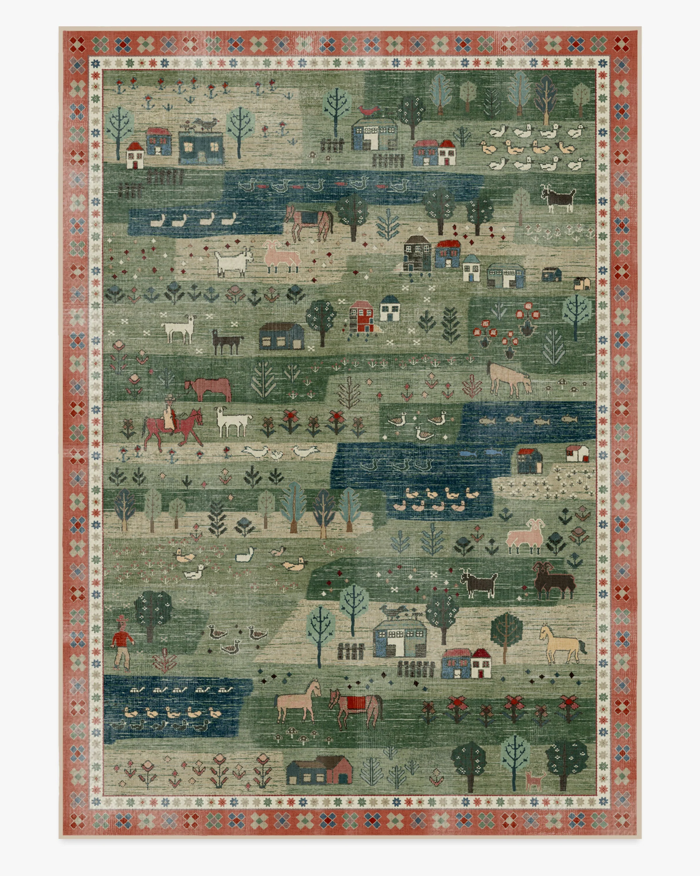 Alder Green Flatwoven Rug