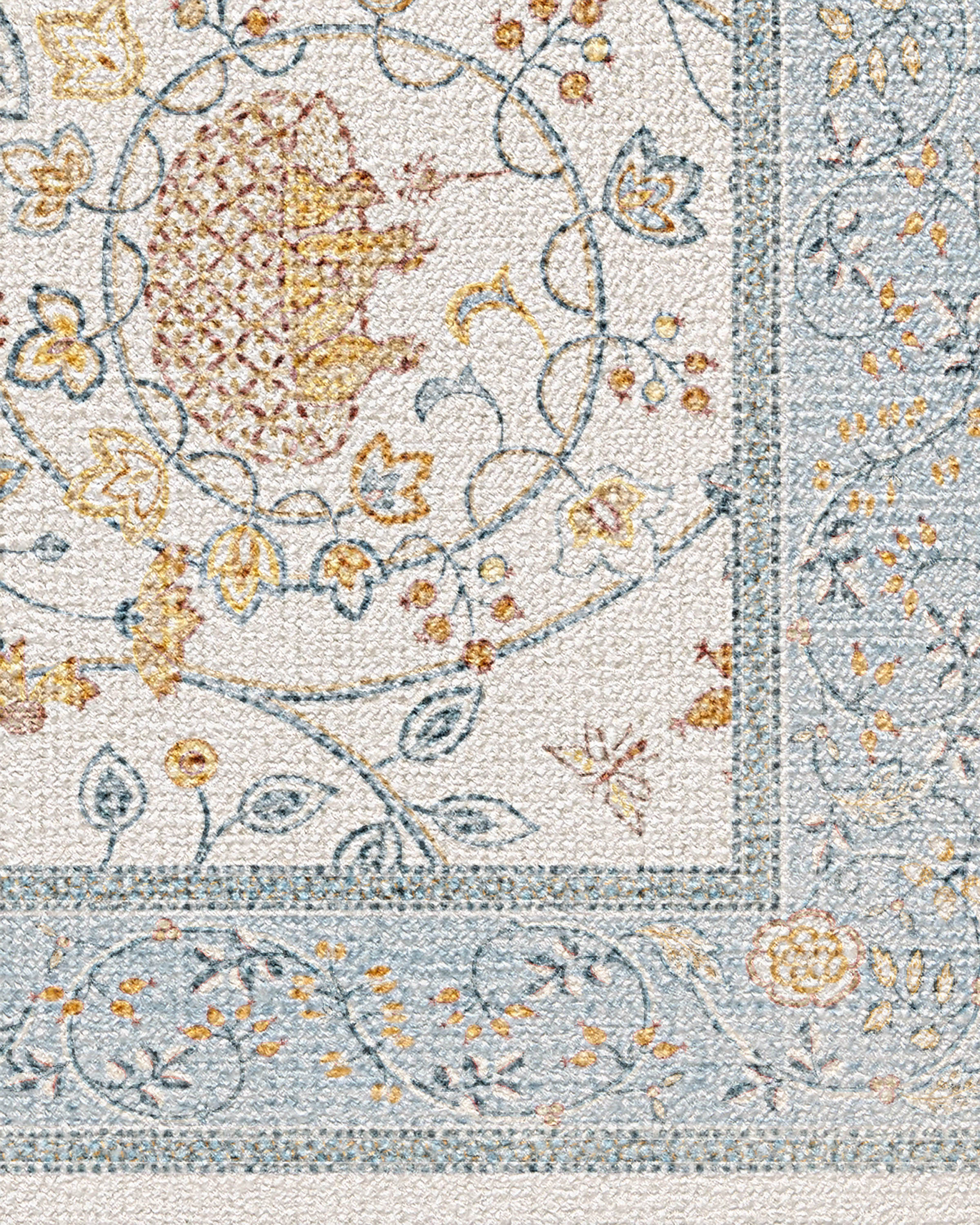 Newill Ivory & Blue Rug by Morris & Co.