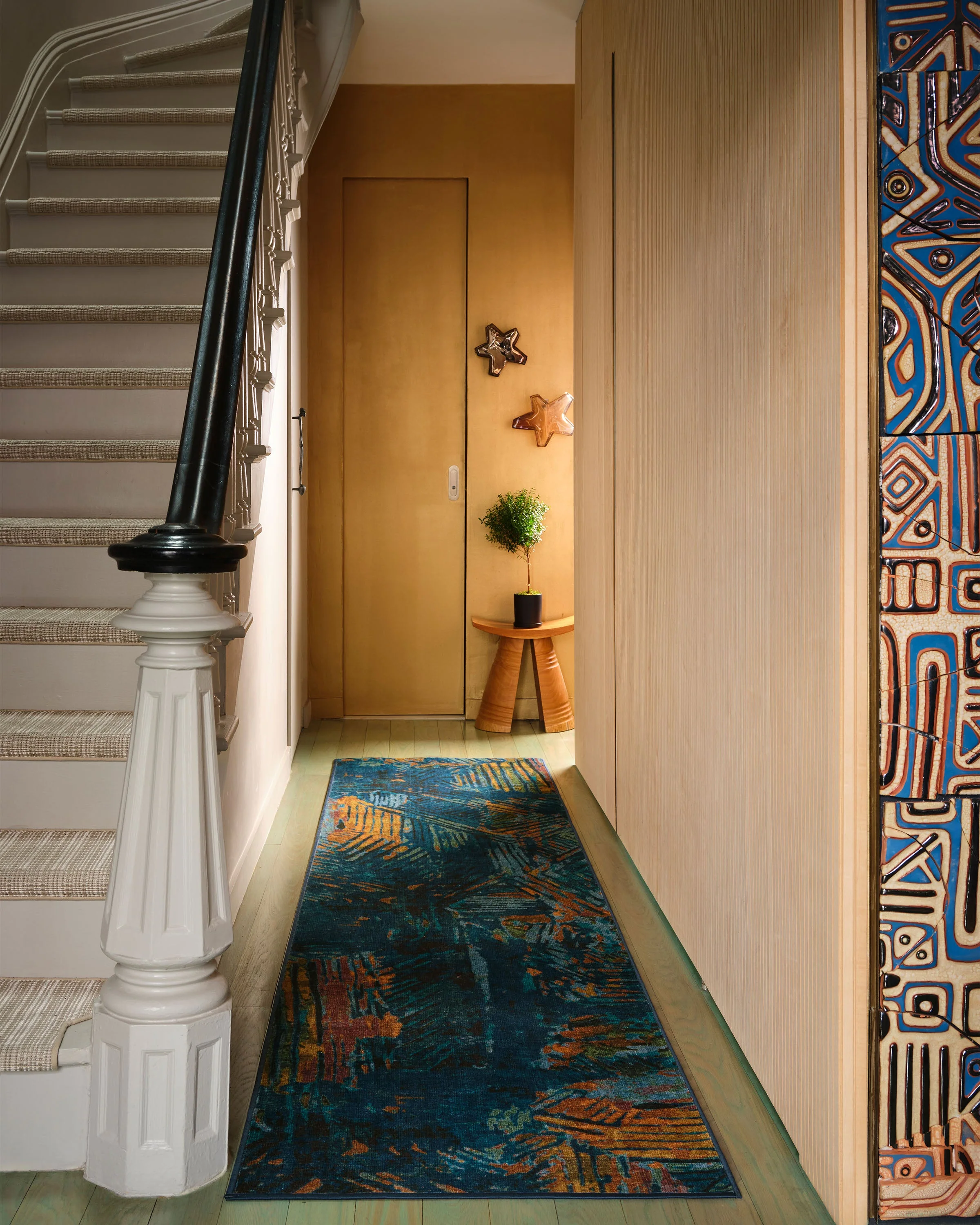 Sgraffito Royal Blue Rug by Malene Barnett