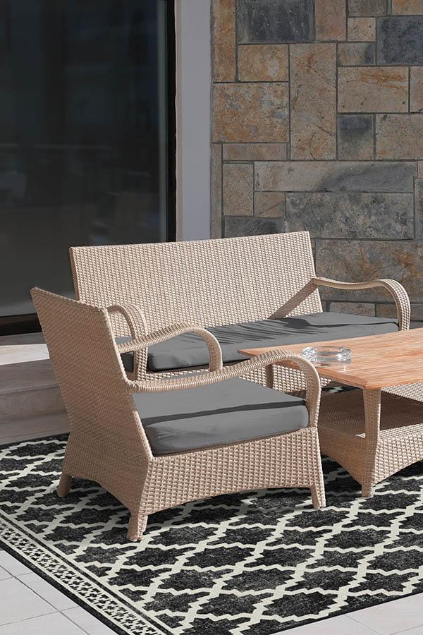 Cleo Trellis Black Outdoor Rug