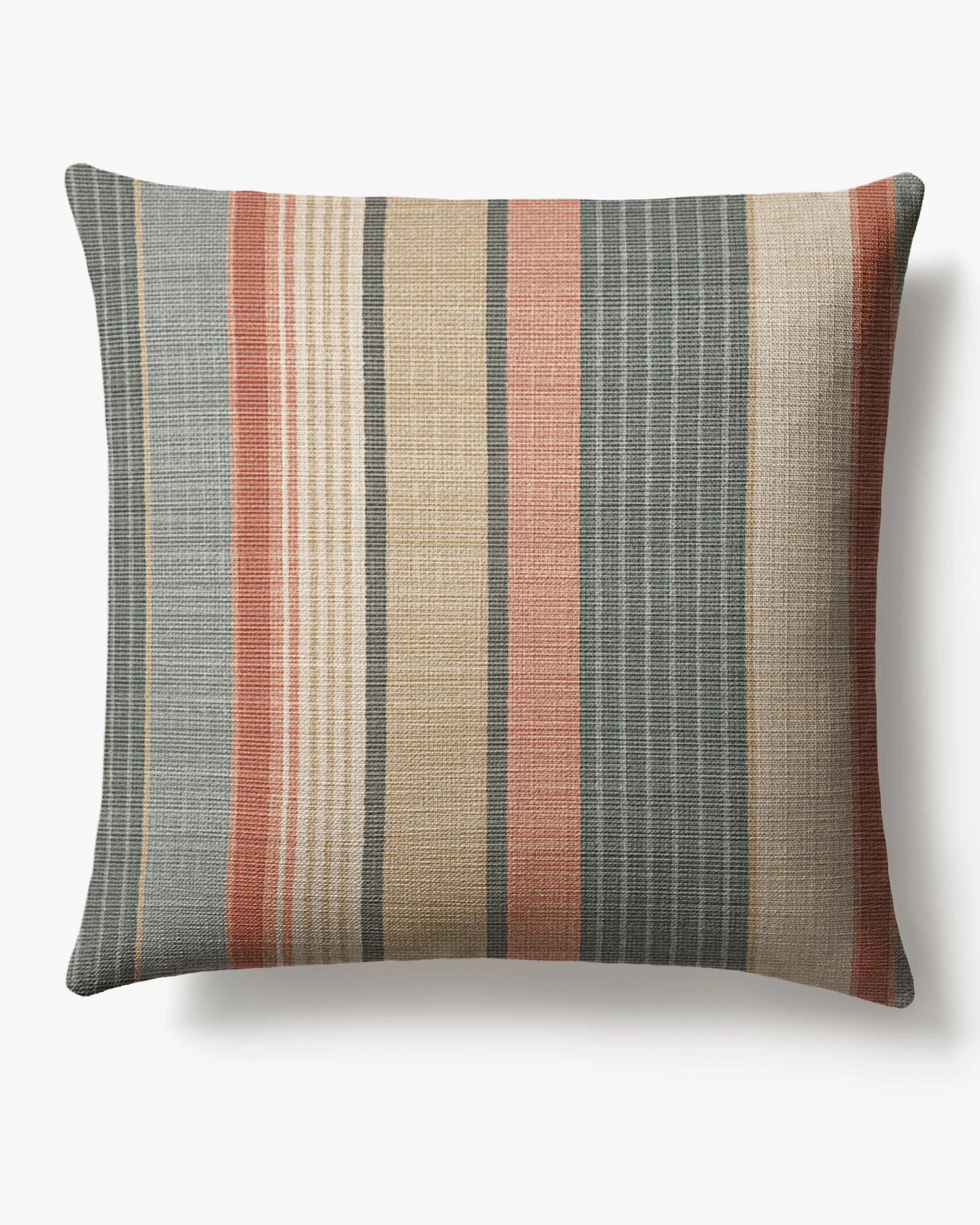 Skylar Stripe Neutral Multicolor Woven Throw Pillow