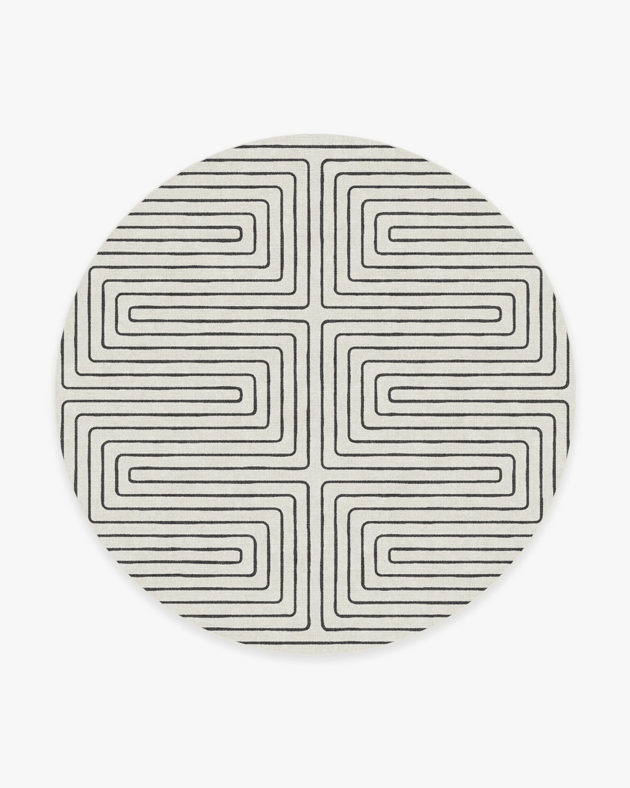 Labyrinth Black & Ivory Rug by Jonathan Adler
