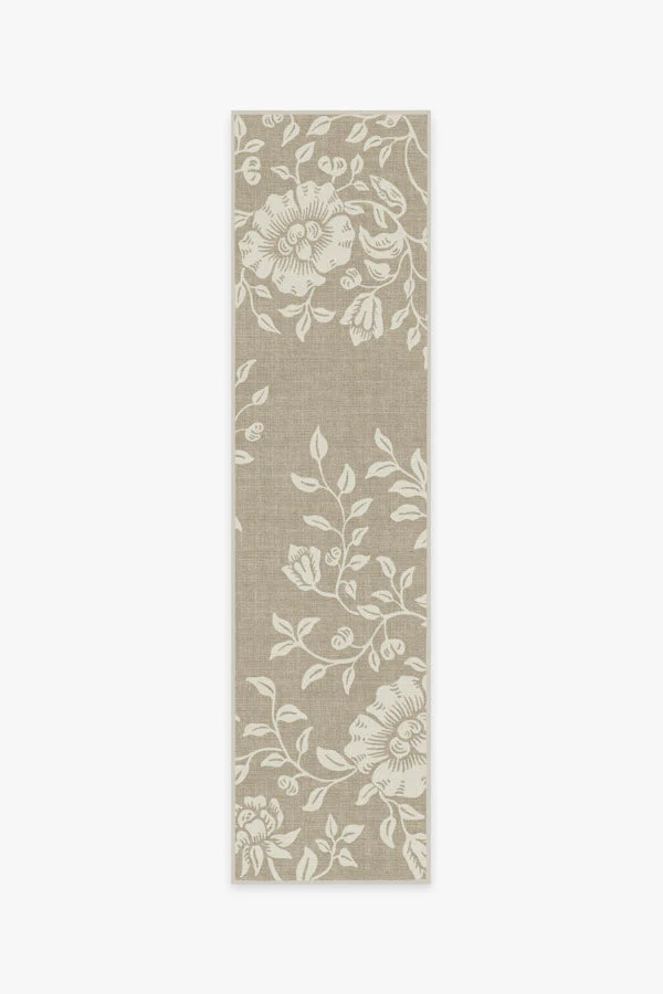 Mallow Flower Natural Stone Flatwoven Rug by Morris & Co.
