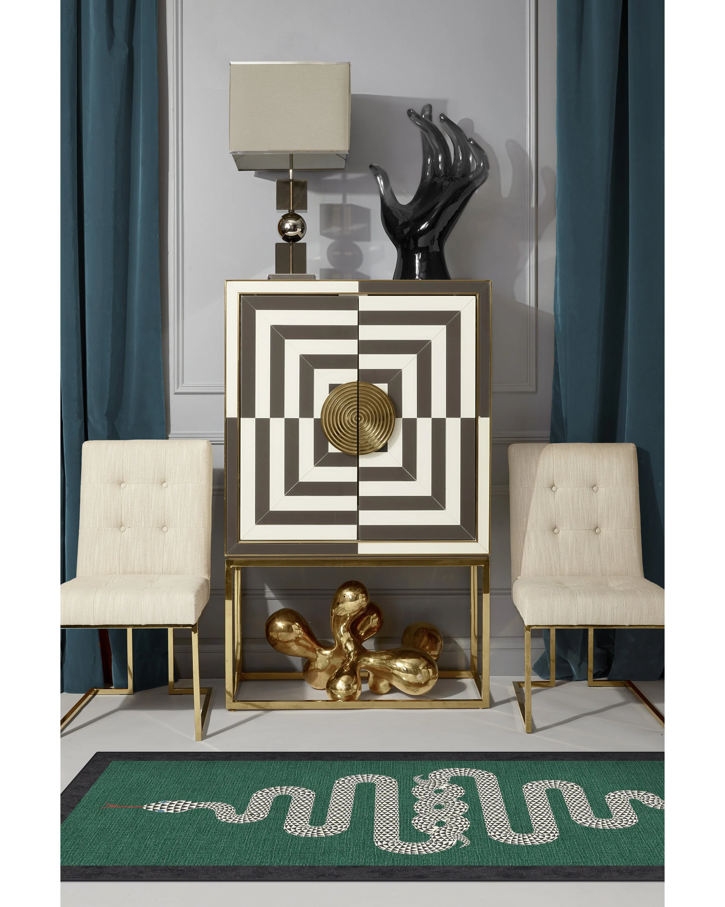 Venom Emerald Rug by Jonathan Adler