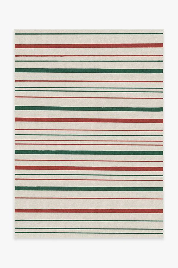 Hudson Stripe Red & Green Rug