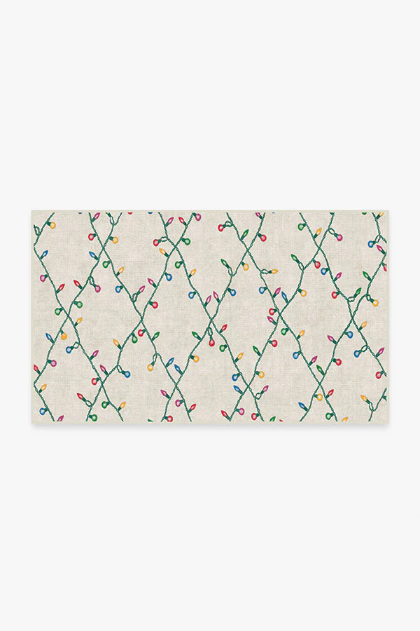 Holiday Lights Creme Flatwoven Rug