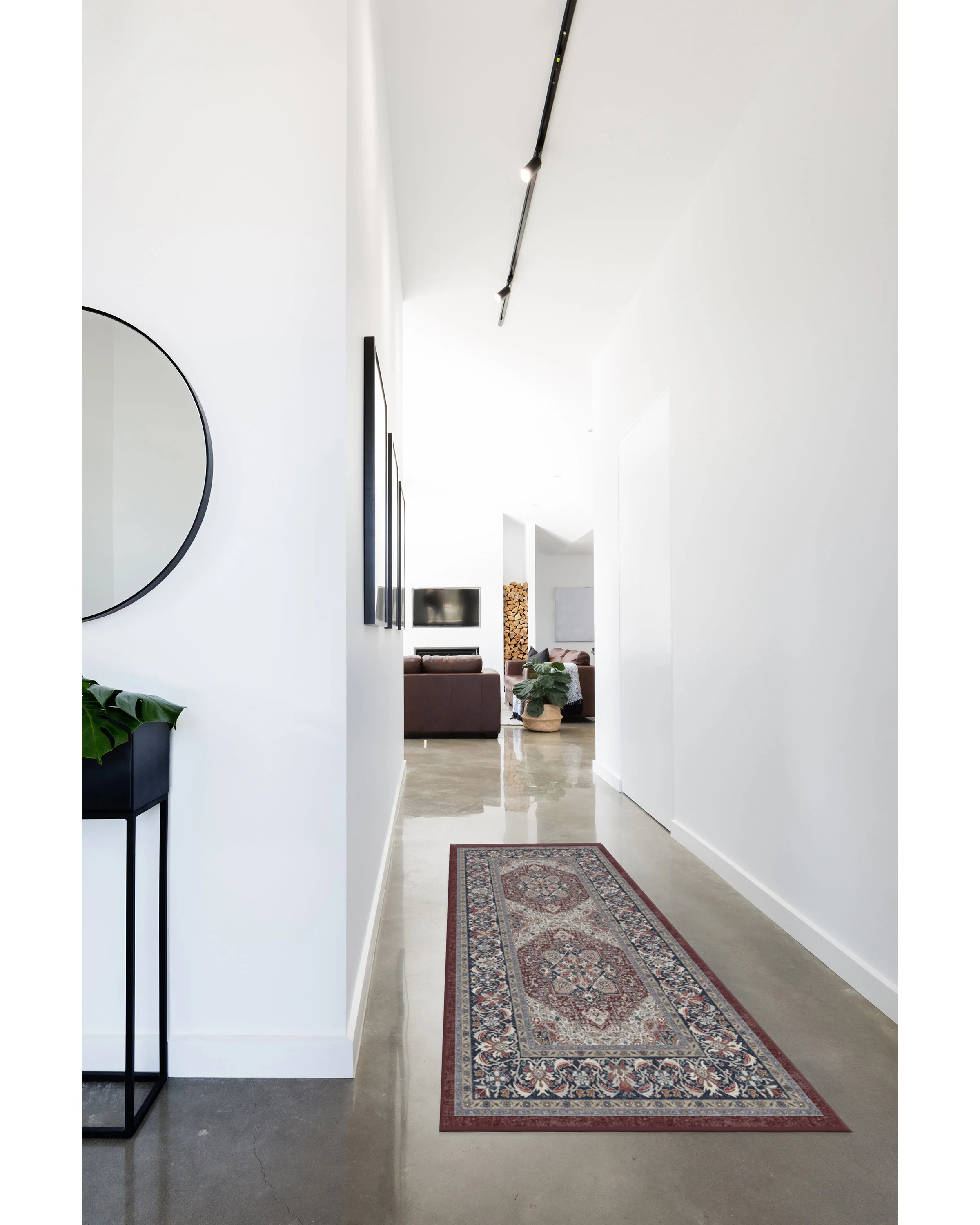 Hendesi Heriz Bordeaux Flatwoven Rug