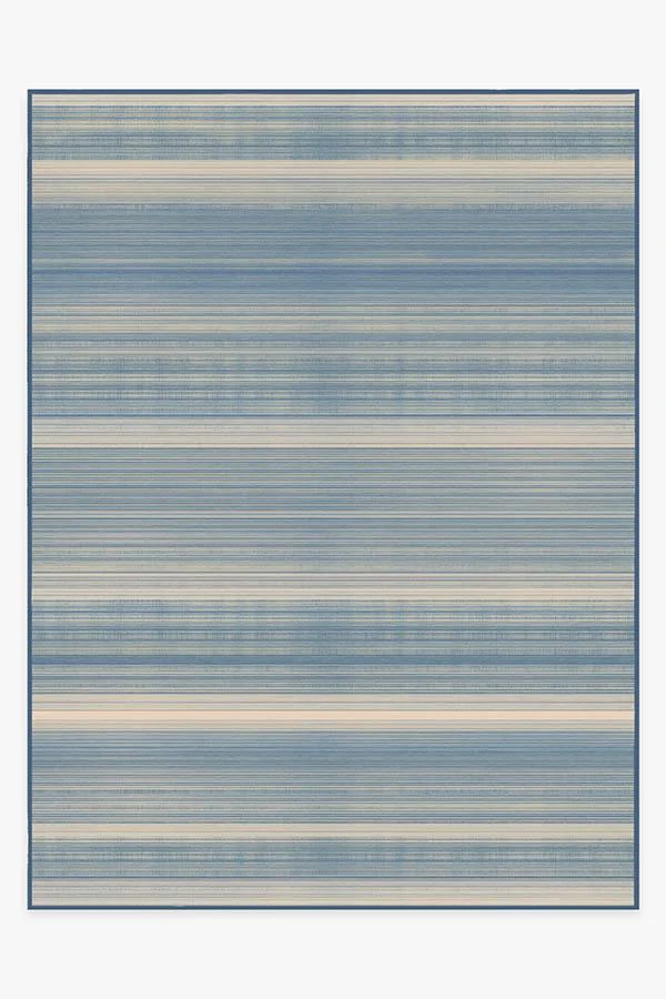 Coastal Linear Stripe Slate Flatwoven Rug
