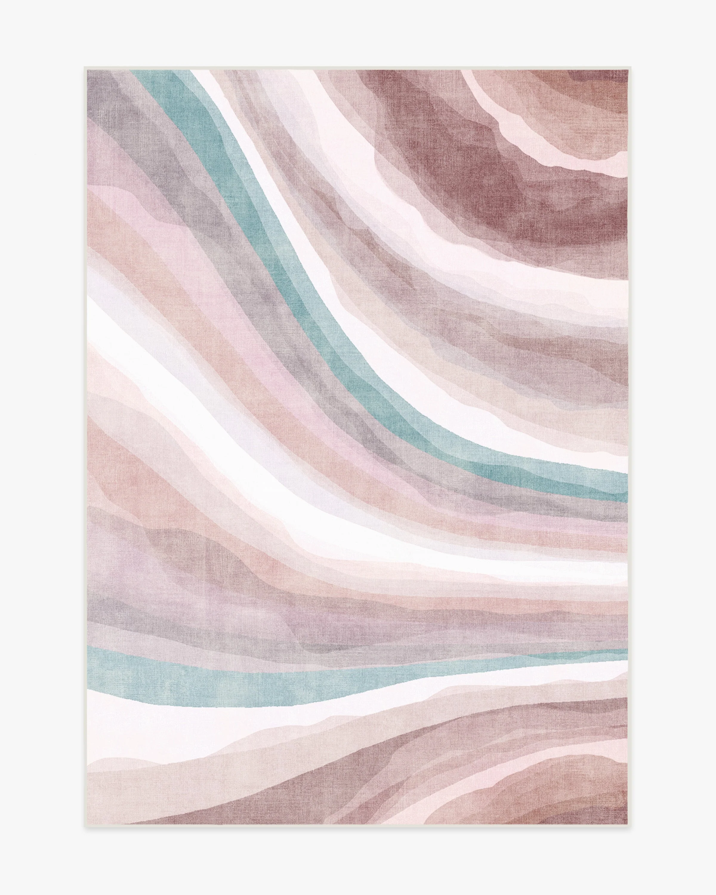 Watercolor Waves Pale Mauve Flatwoven Rug