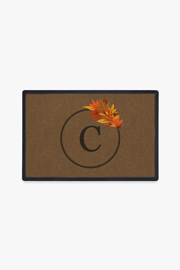 Harvest Leaves Monogram Doormat