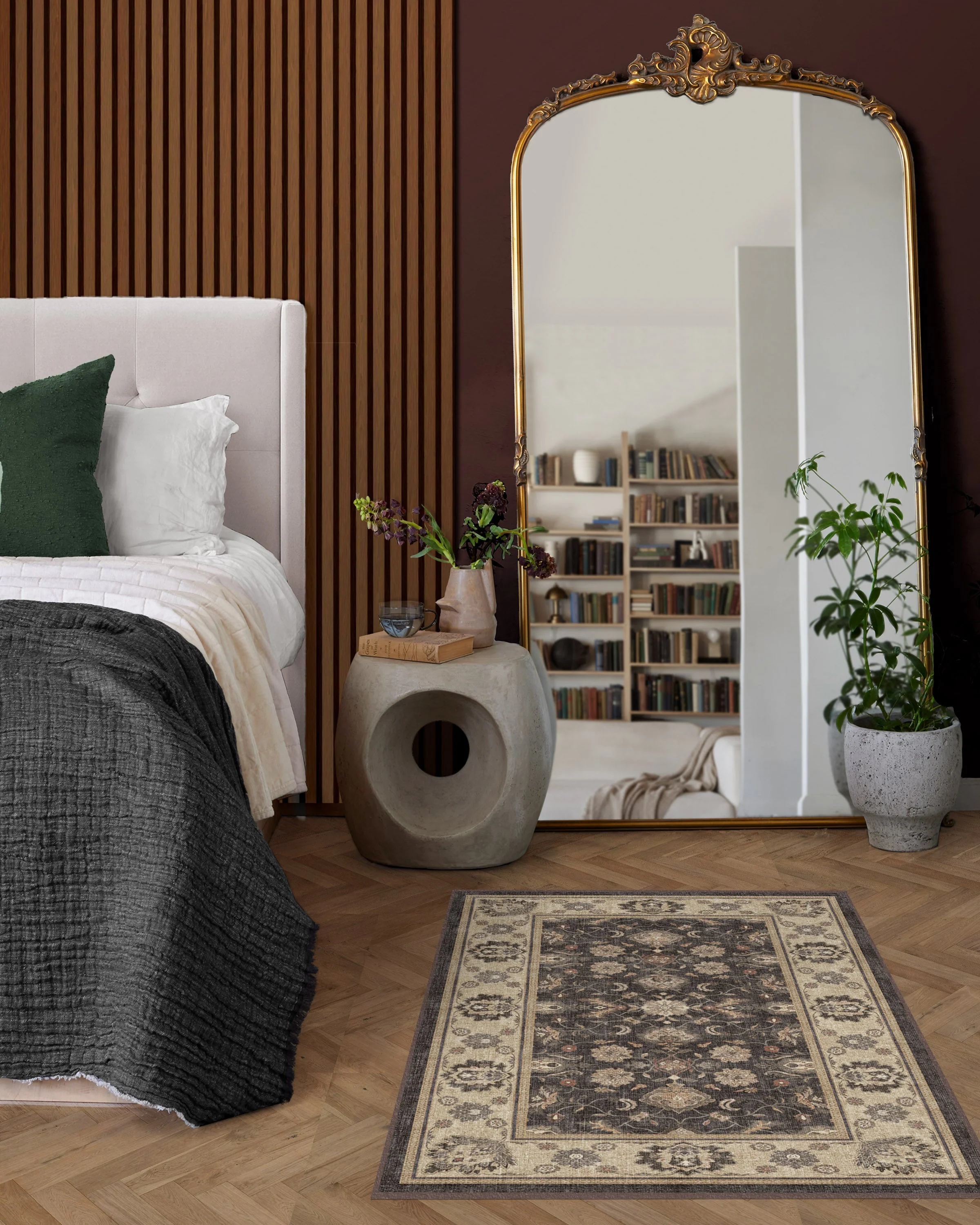 Odette Dark Wood Flatwoven Rug