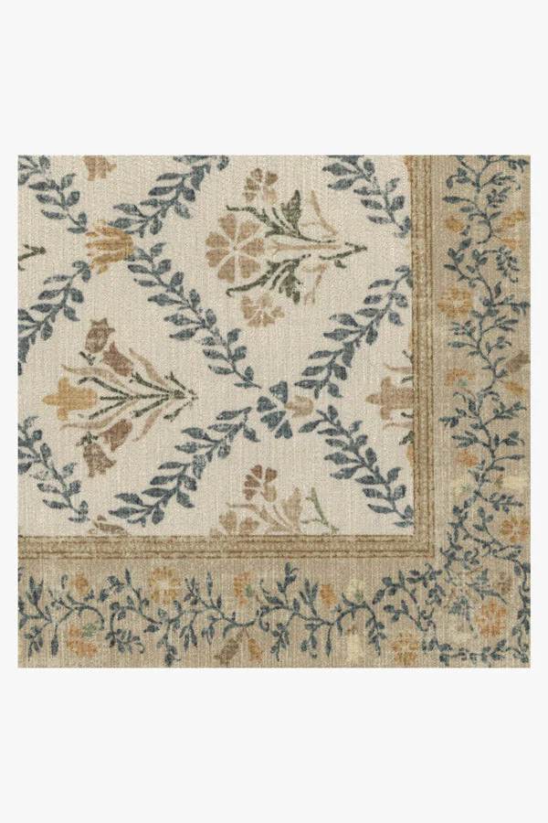 Bellflowers Ivory & Gold Rug by Morris & Co.