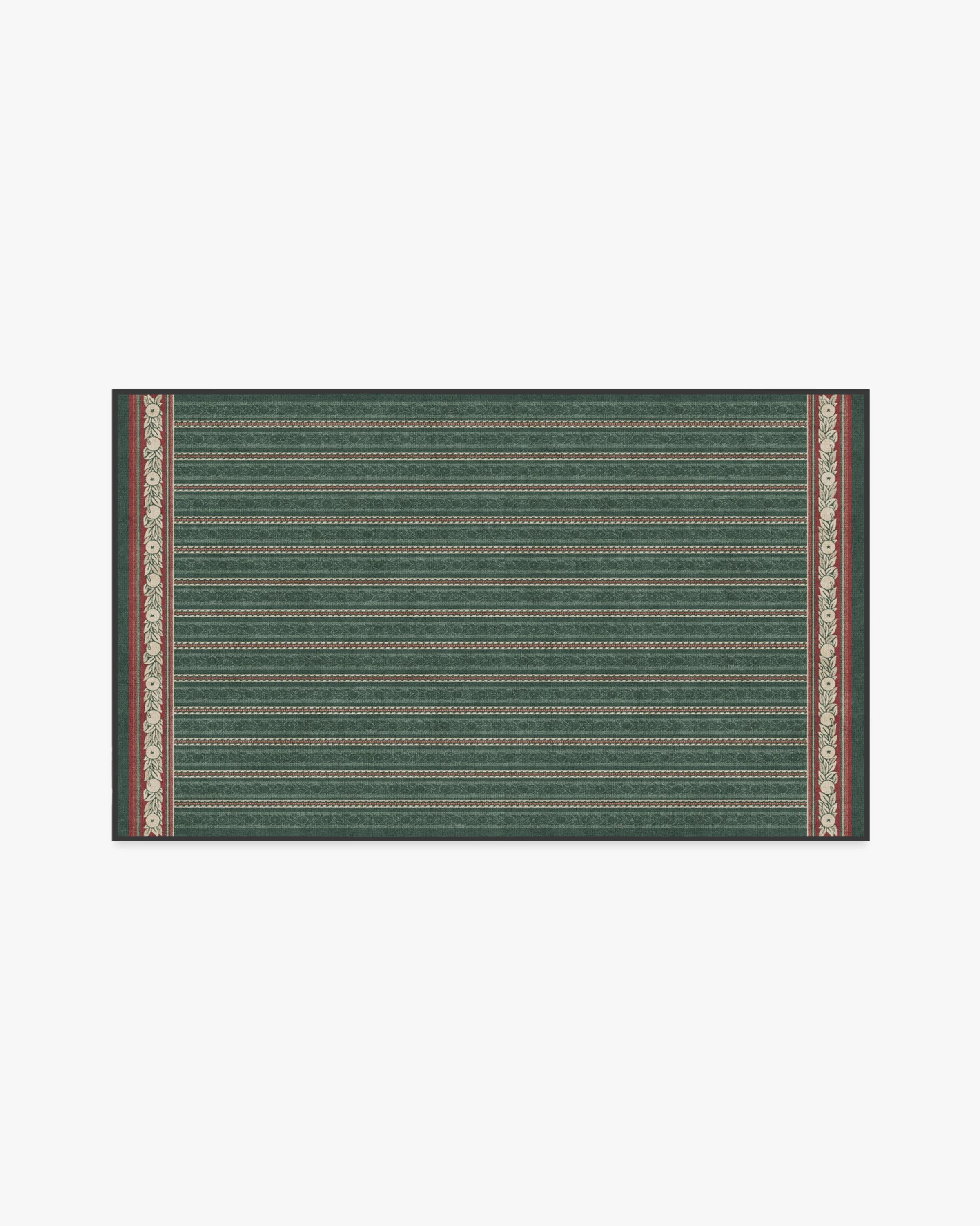 Fruit Stripe Spruce Green Flatwoven Rug by Morris & Co.