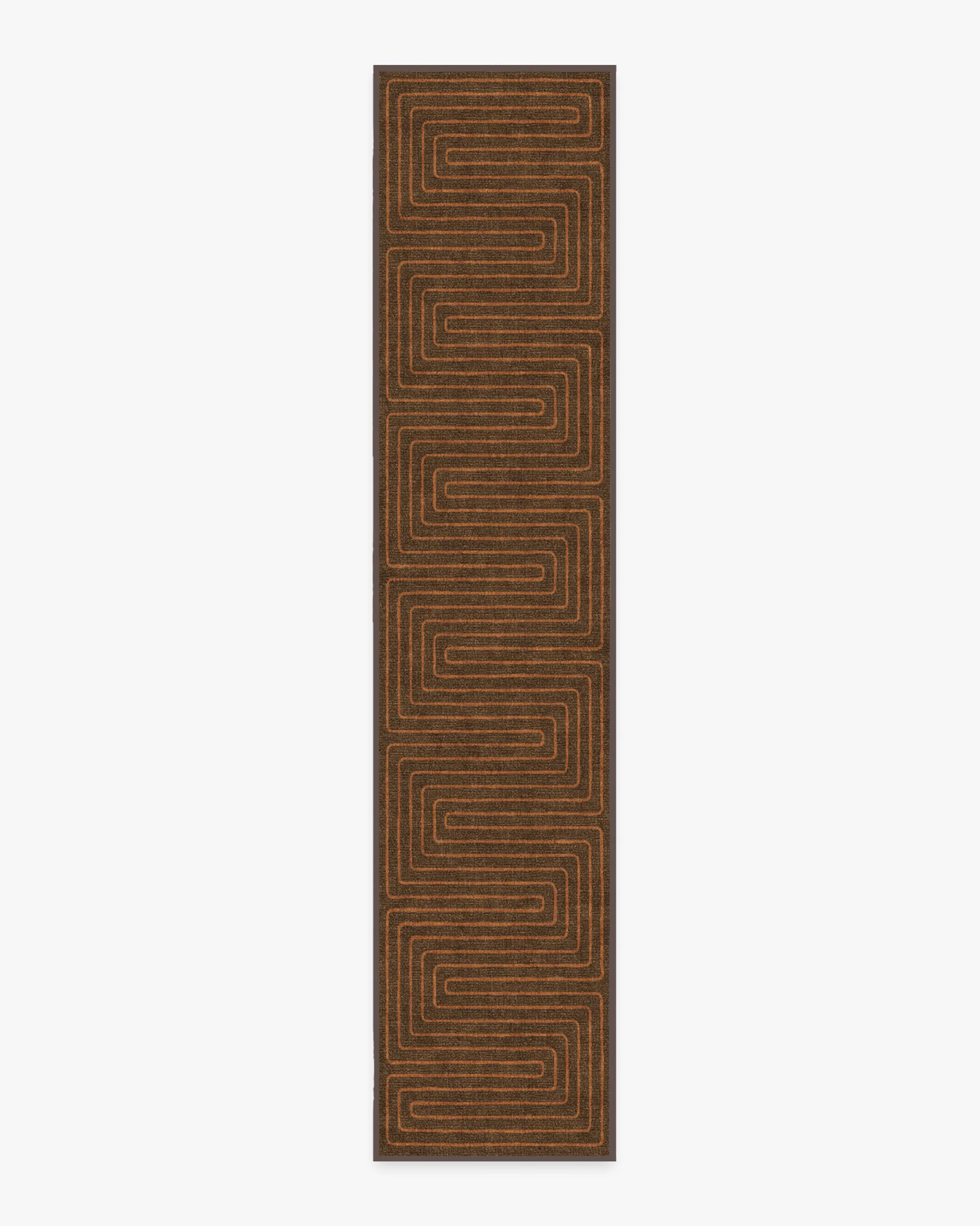 Labyrinth Brown & Orange Flatwoven Rug by Jonathan Adler