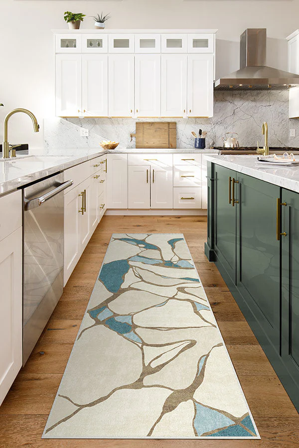 Aude Teal & Ivory Rug by Nina Takesh