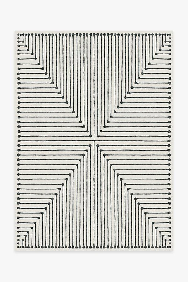 Jonathan Adler Inkdrop Black & Ivory Flatwoven Rug