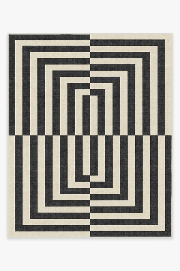 Op Art Charcoal Rug by Jonathan Adler