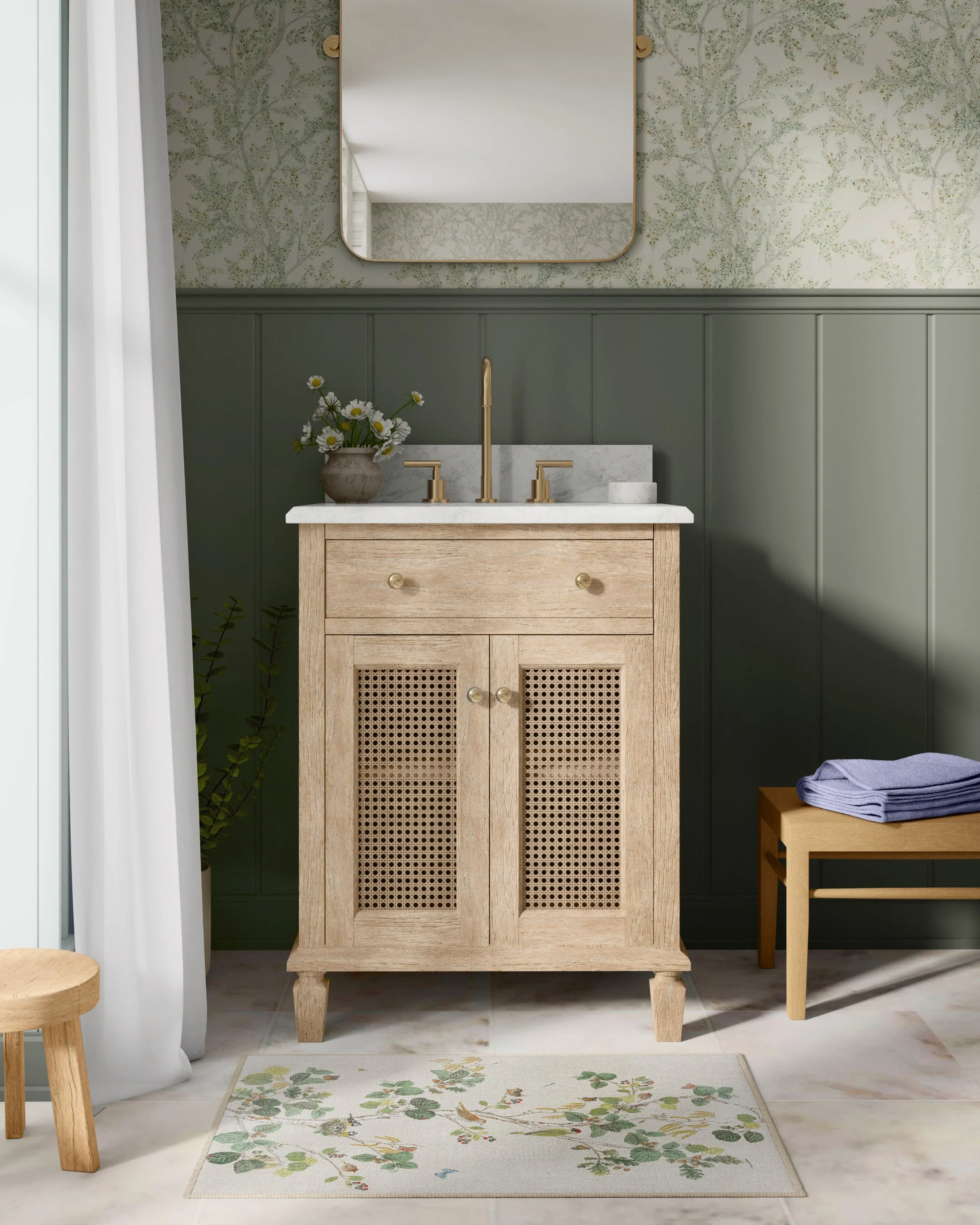 Woodland Chorus Fawn Rug by Sanderson