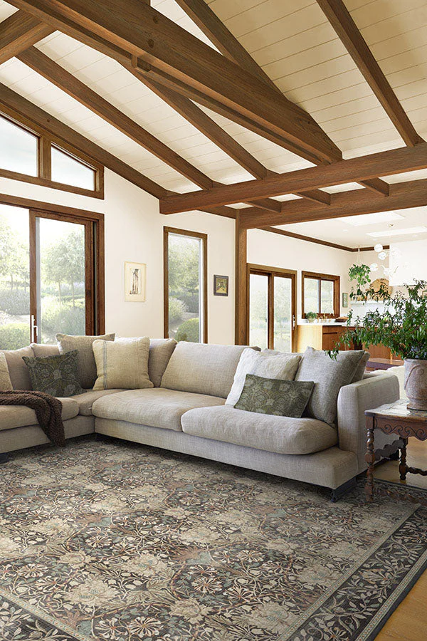 Honeysuckle & Tulip Dark Wood Rug by Morris & Co.