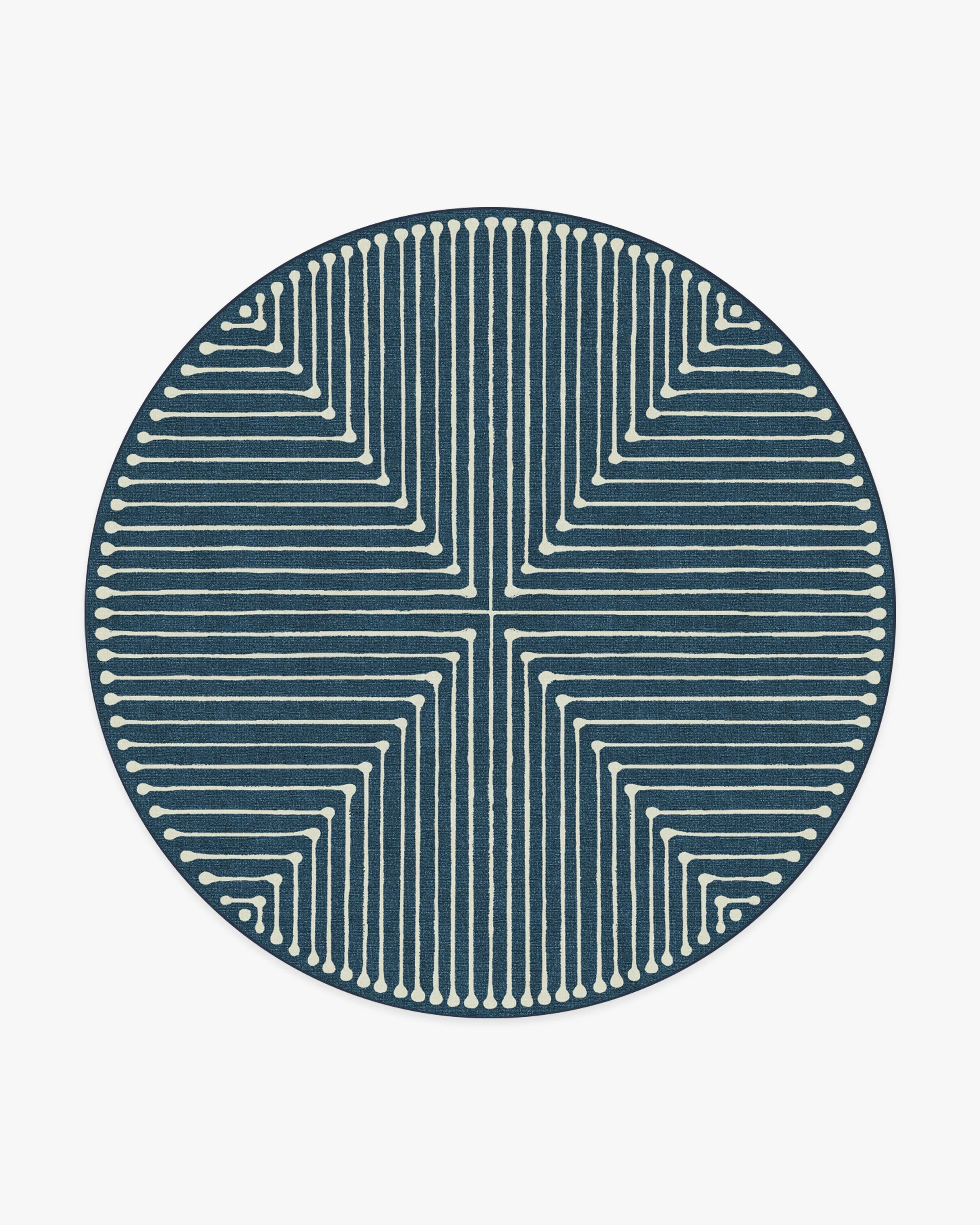 Inkdrop Lapis Blue Rug by Jonathan Adler