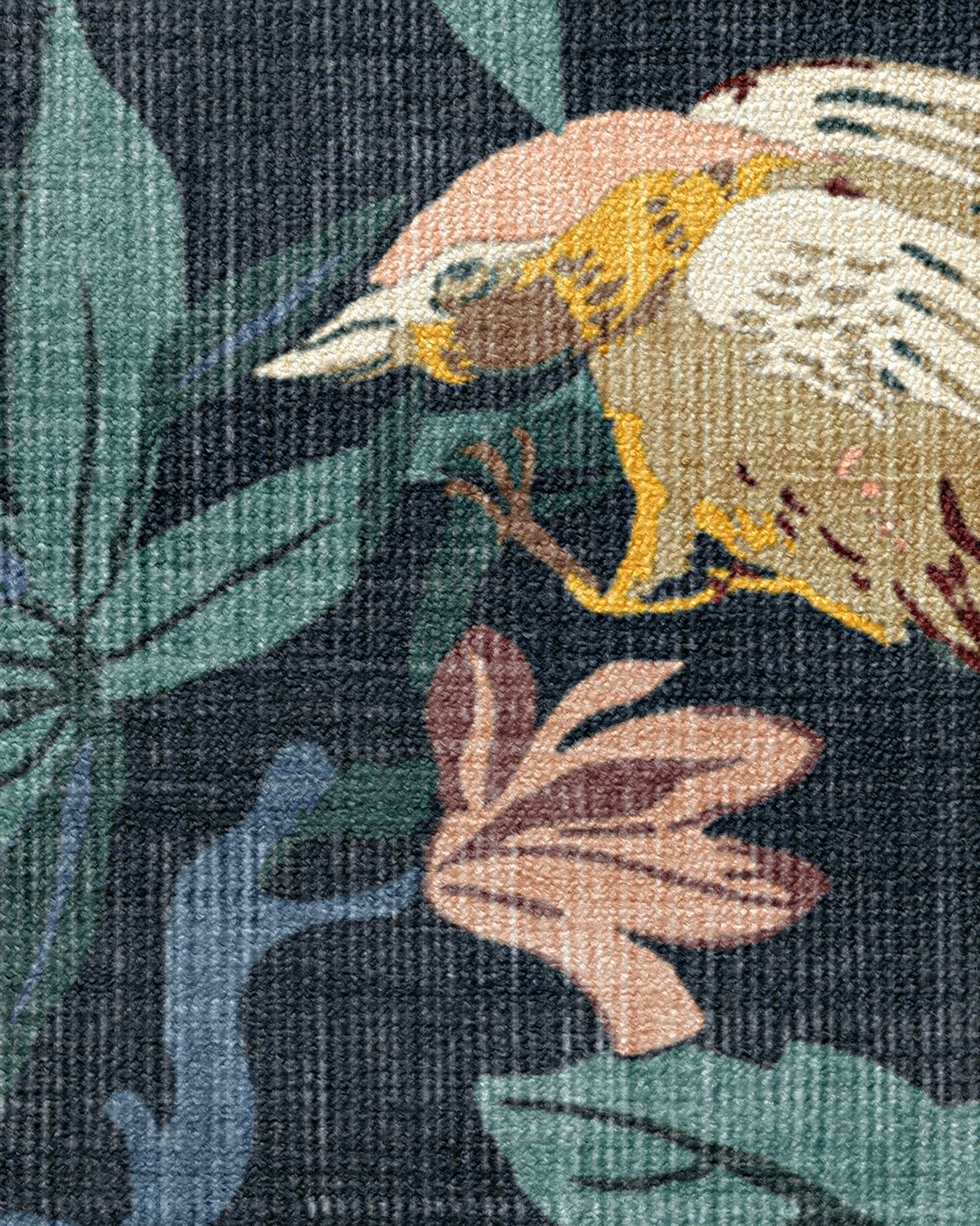 Bamboo & Bird Indigo Rug by Sanderson