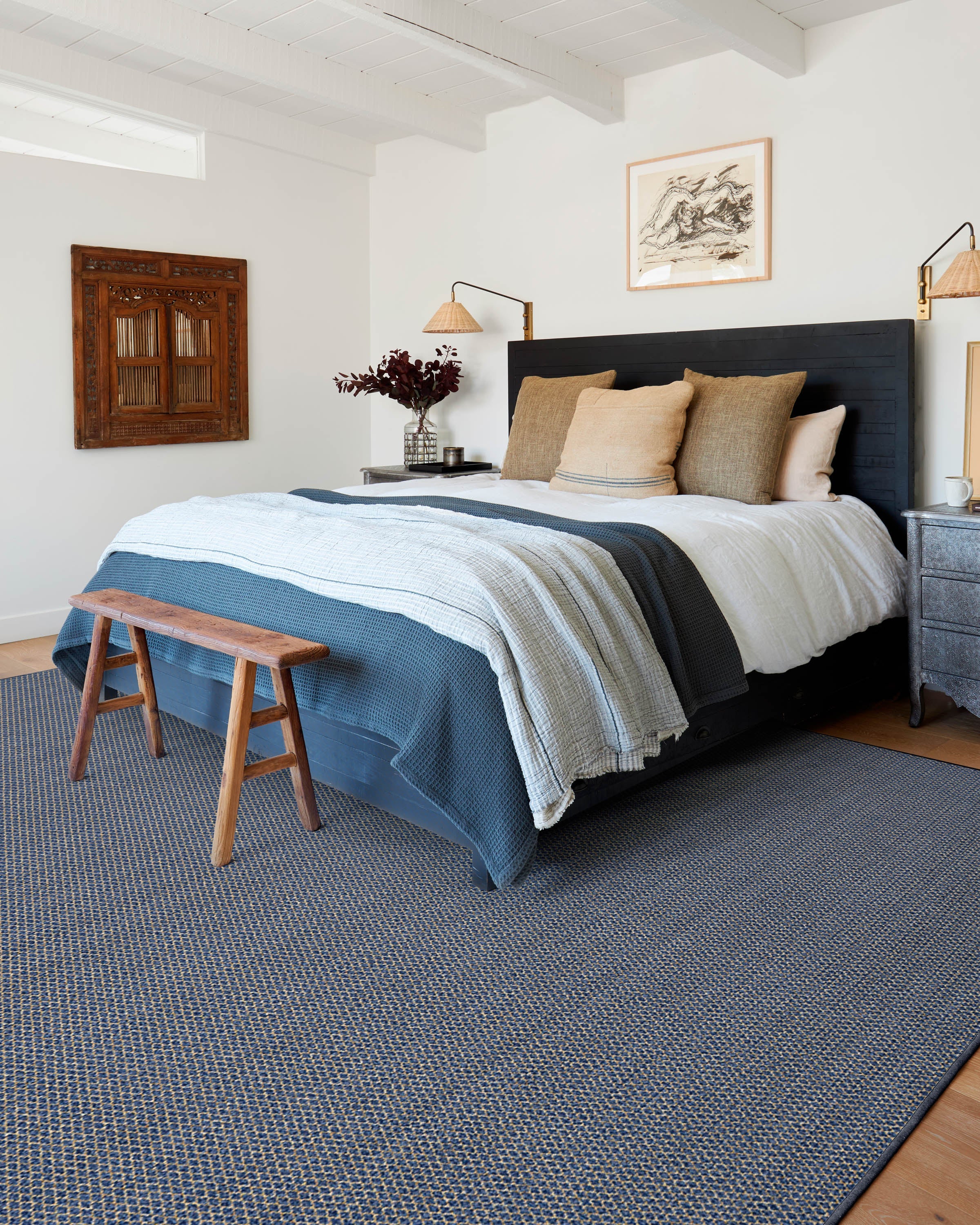 Tillie Solid Soft Navy Re-Jute Rug
