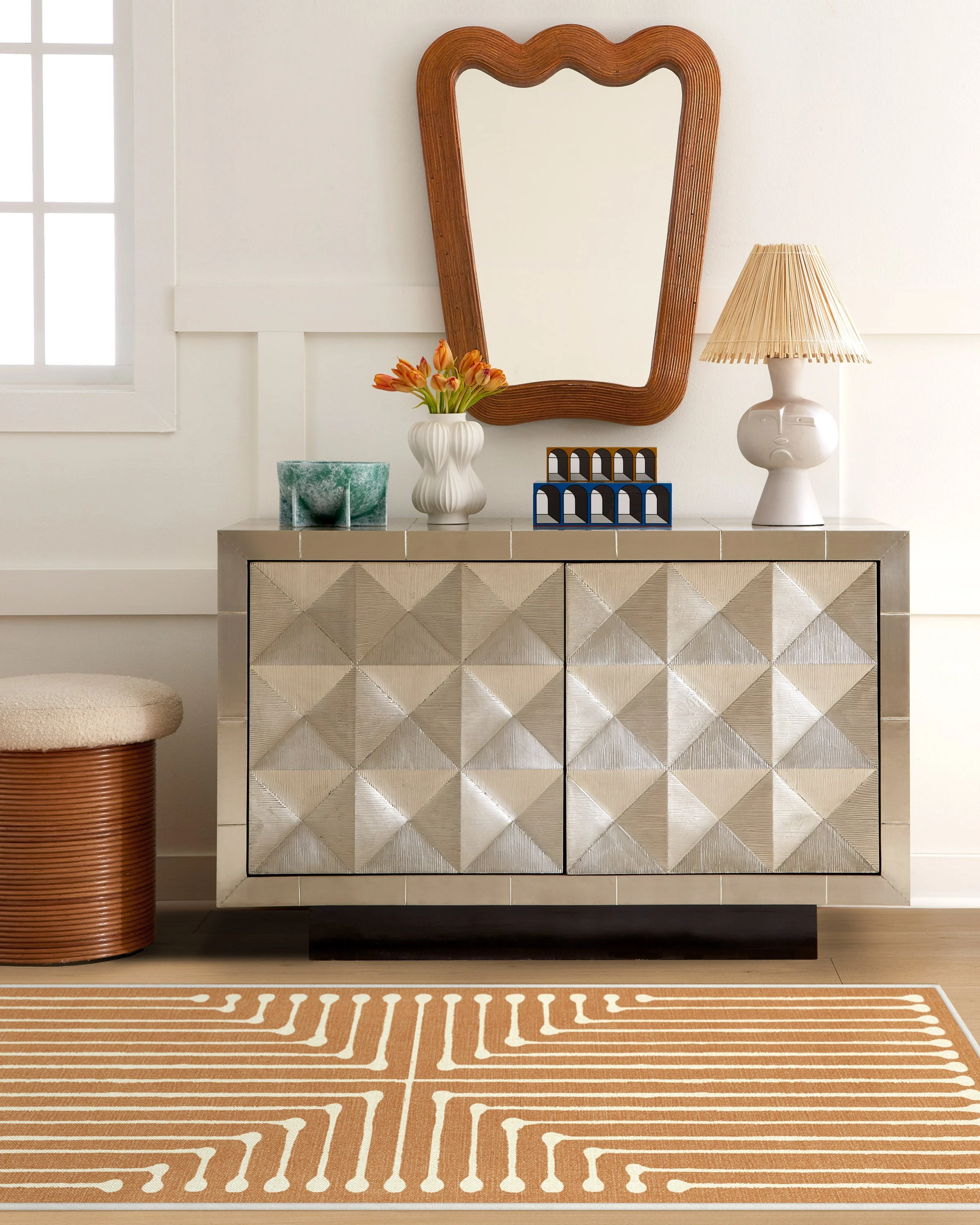 Inkdrop Copper Rug by Jonathan Adler