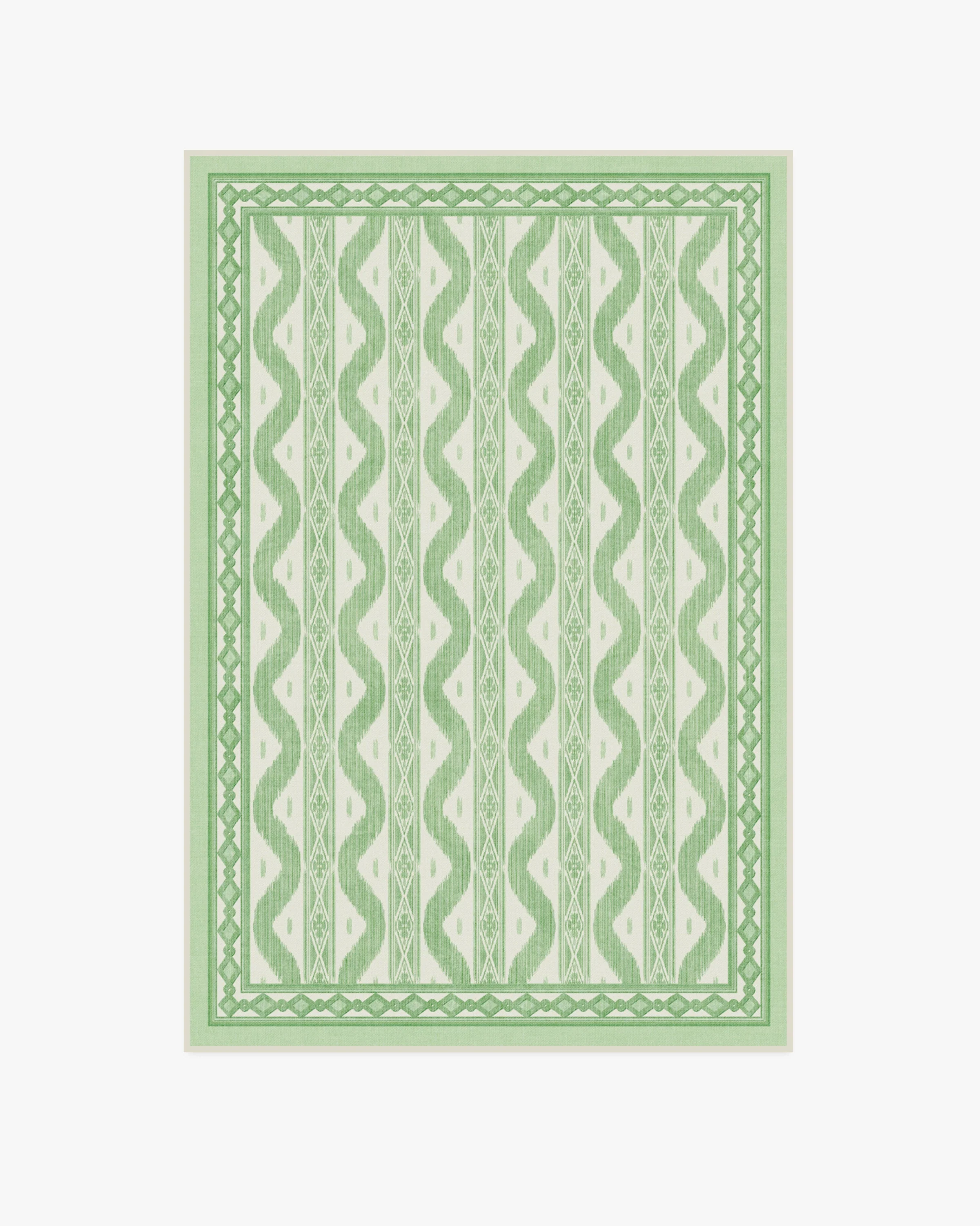 Ava Ikat Green Flatwoven Rug by Mrs. Alice