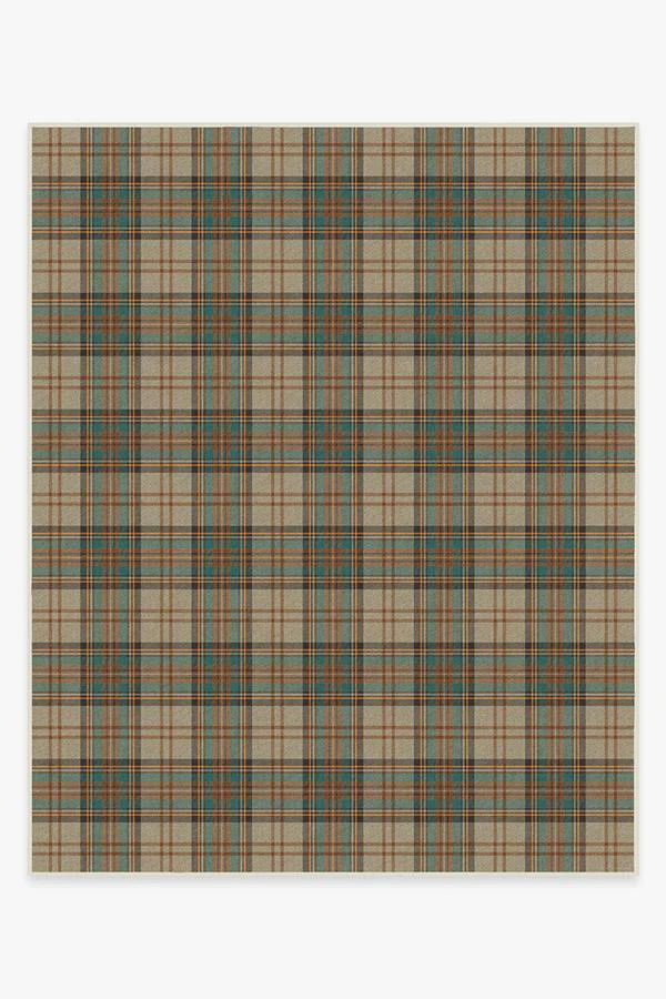 Dress Stewart Tartan Khaki Flatwoven Rug