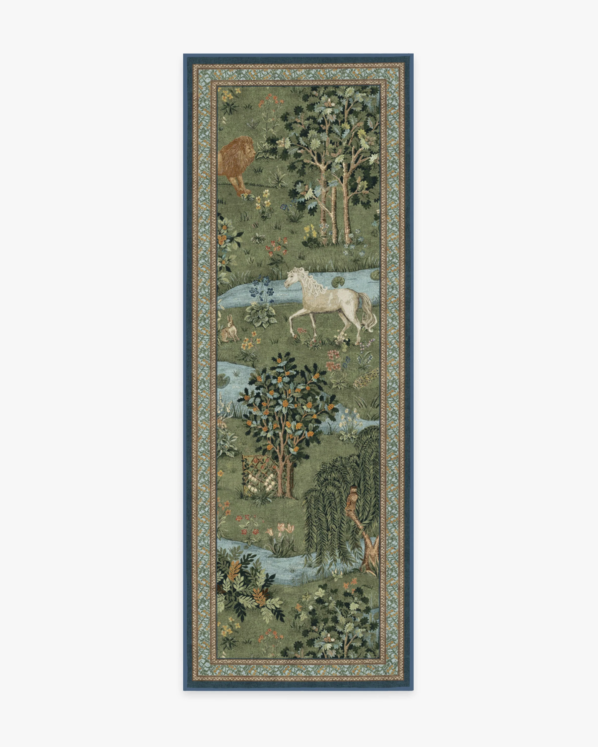 Owl & Willow Green Flatwoven Rug by Morris & Co.