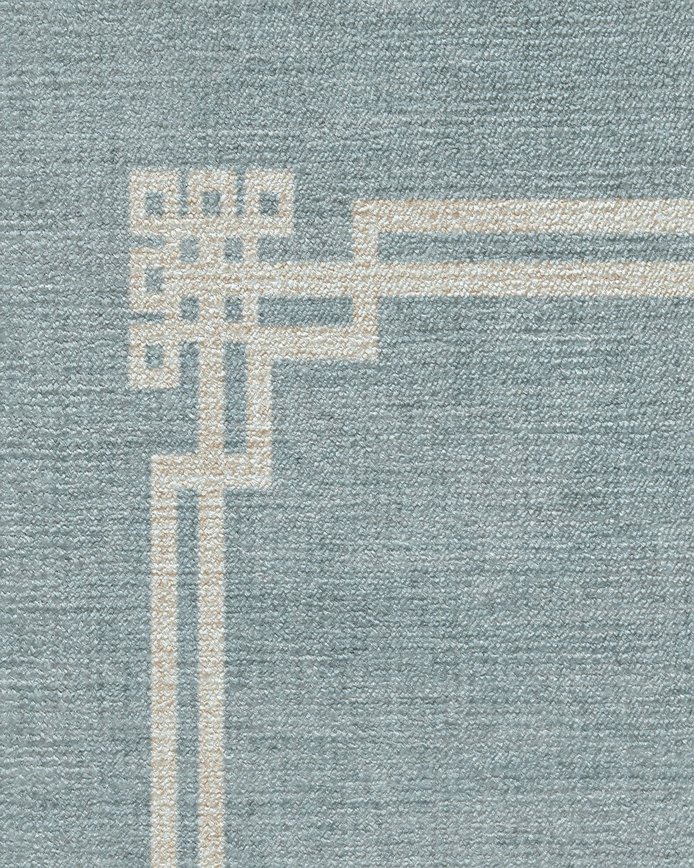 Chrysler Border Chambray Blue Rug by The Hiltons