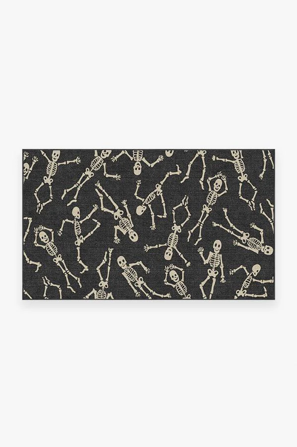 Bone Dance Black Flatwoven Rug