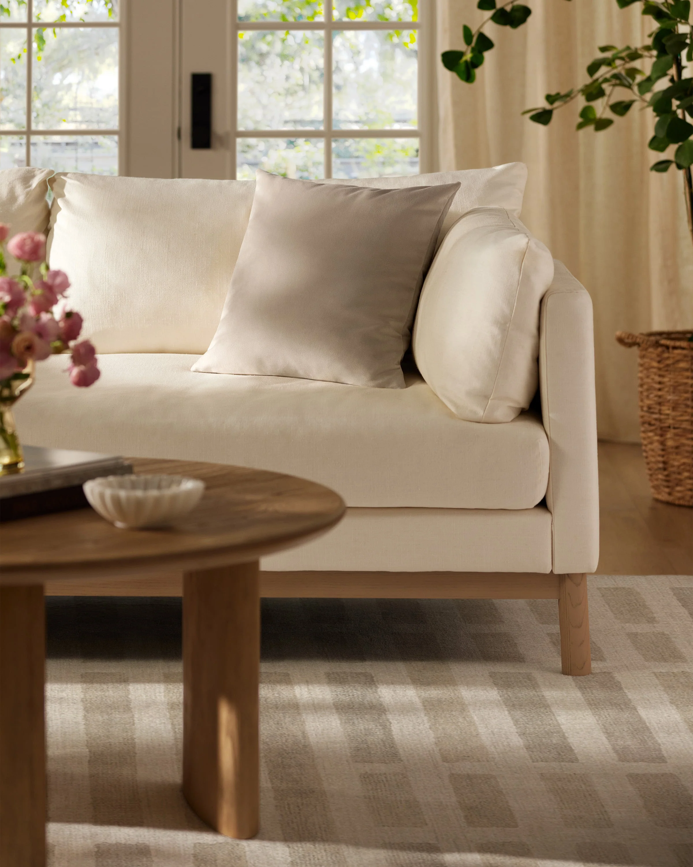 Sand Velvet Throw Pillow
