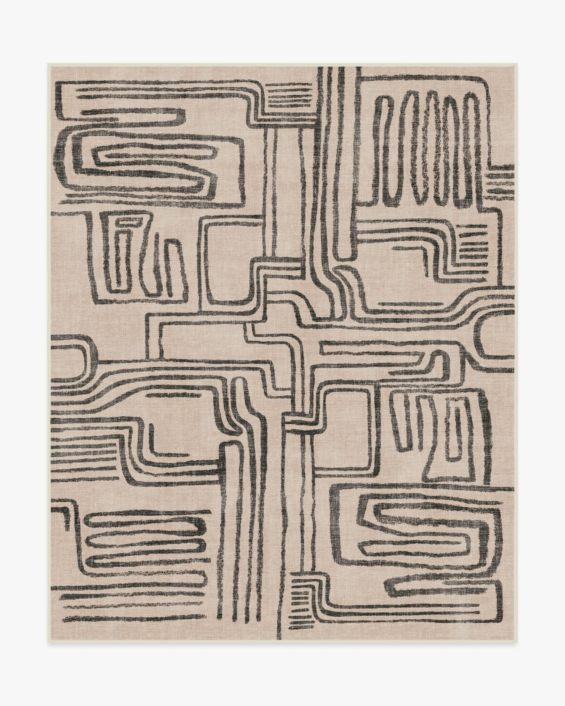 Kassena Black & Ivory Flatwoven Rug by Malene Barnett