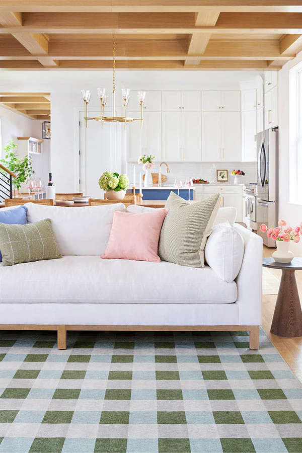 Sutton Moss Green & Blue Flatwoven Rug by The Home Edit