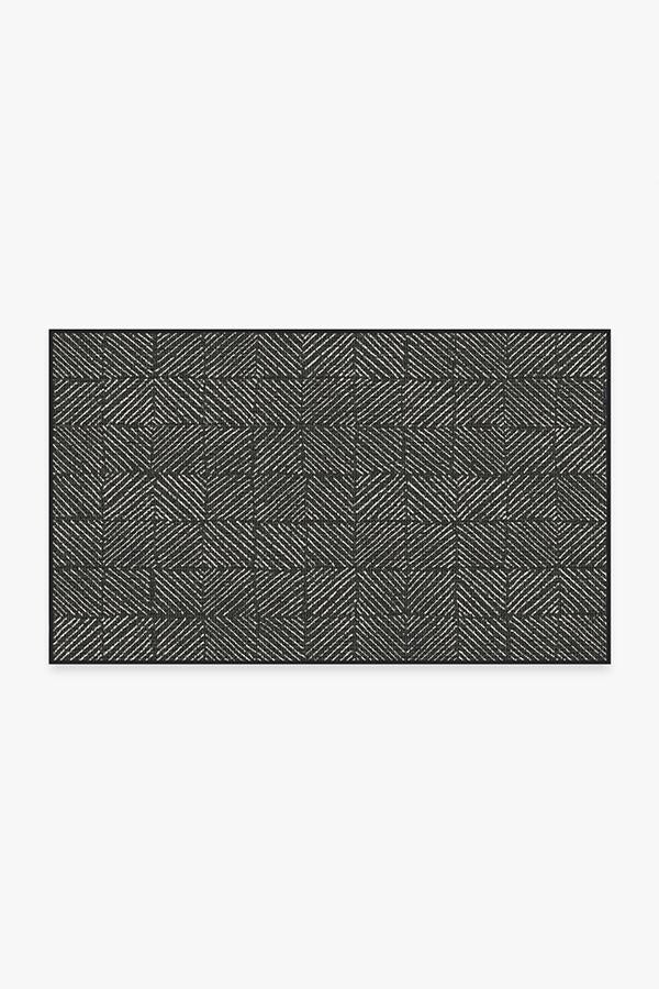 Parquet Black Outdoor Rug