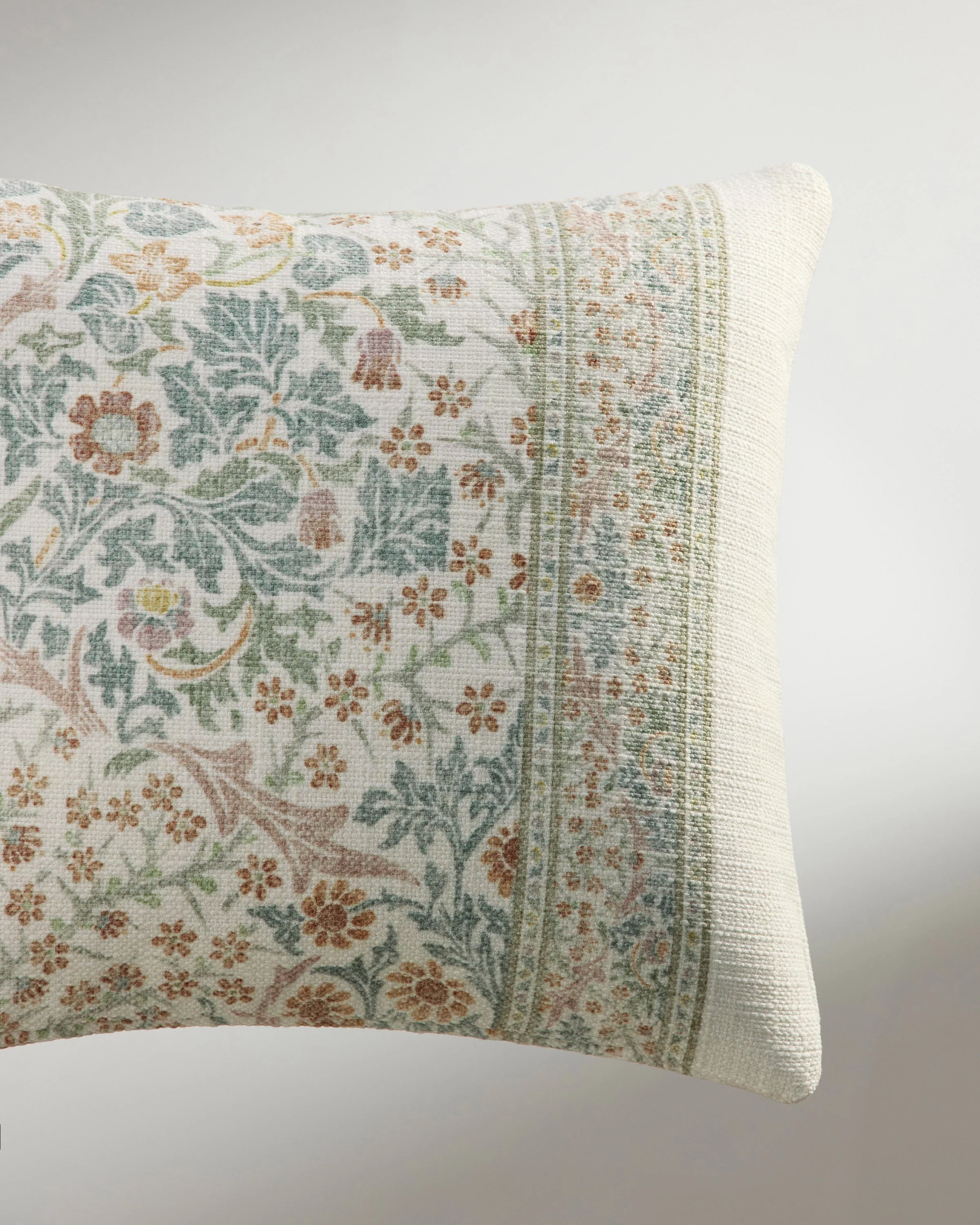 Blackthorn Soft Ivory Woven Lumbar Throw Pillow by Morris & Co.