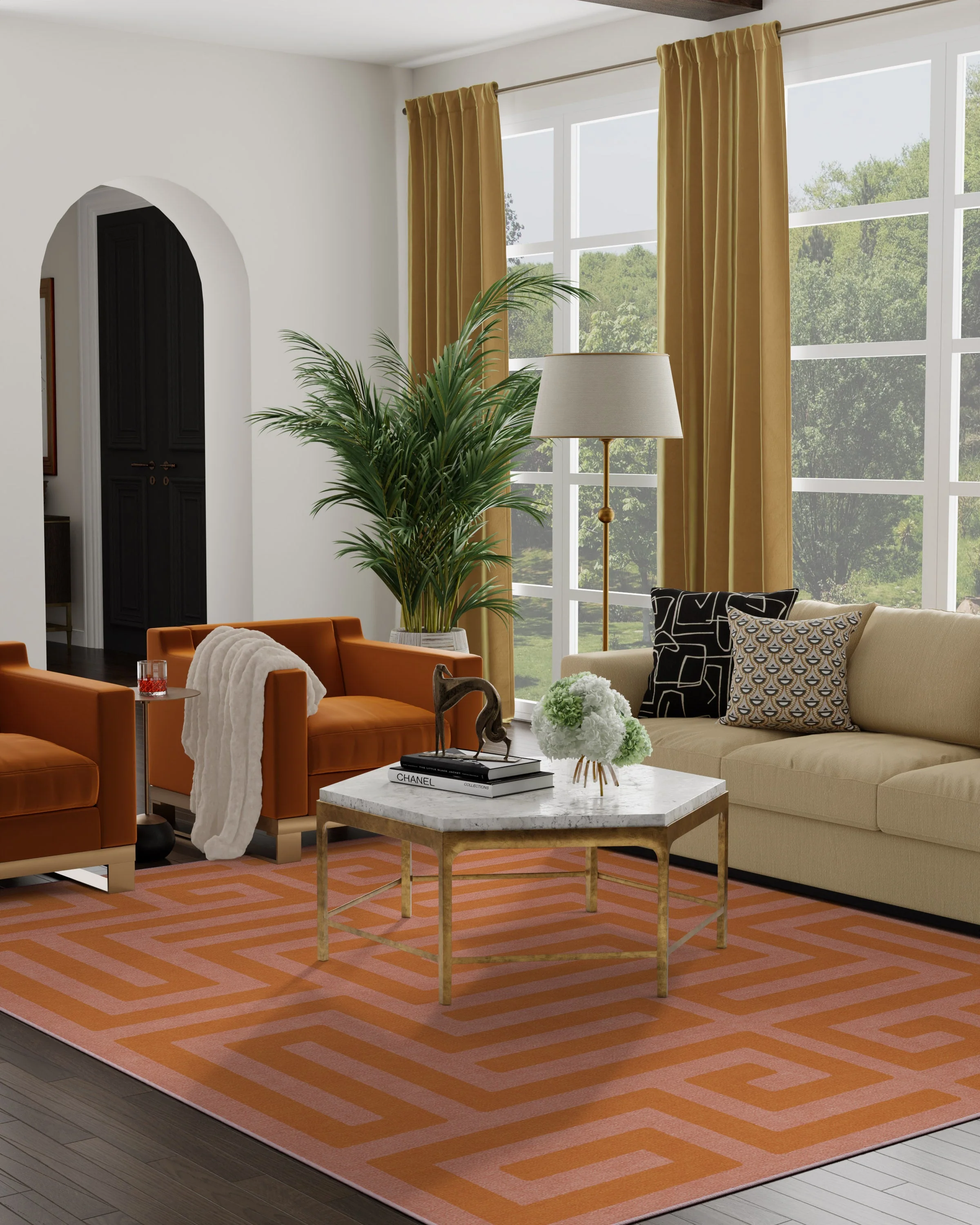 Maze Pink & Orange Rug