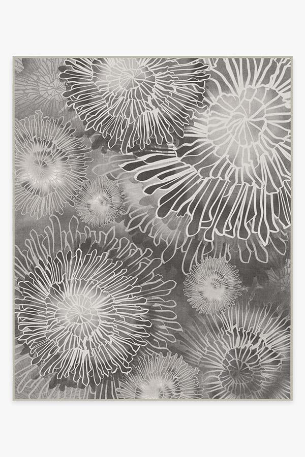 Chrysanthemum Ash Grey Flatwoven Rug