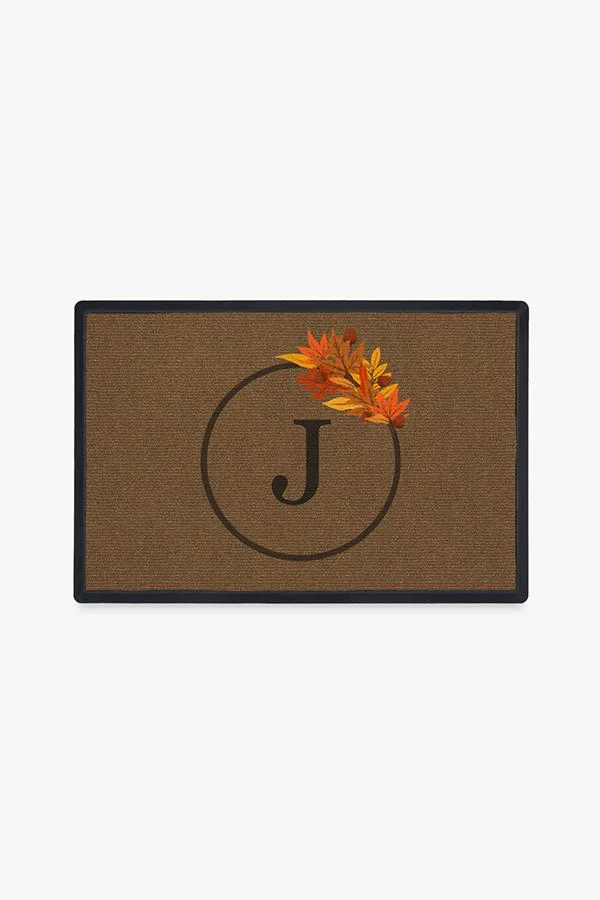 Harvest Leaves Monogram Doormat