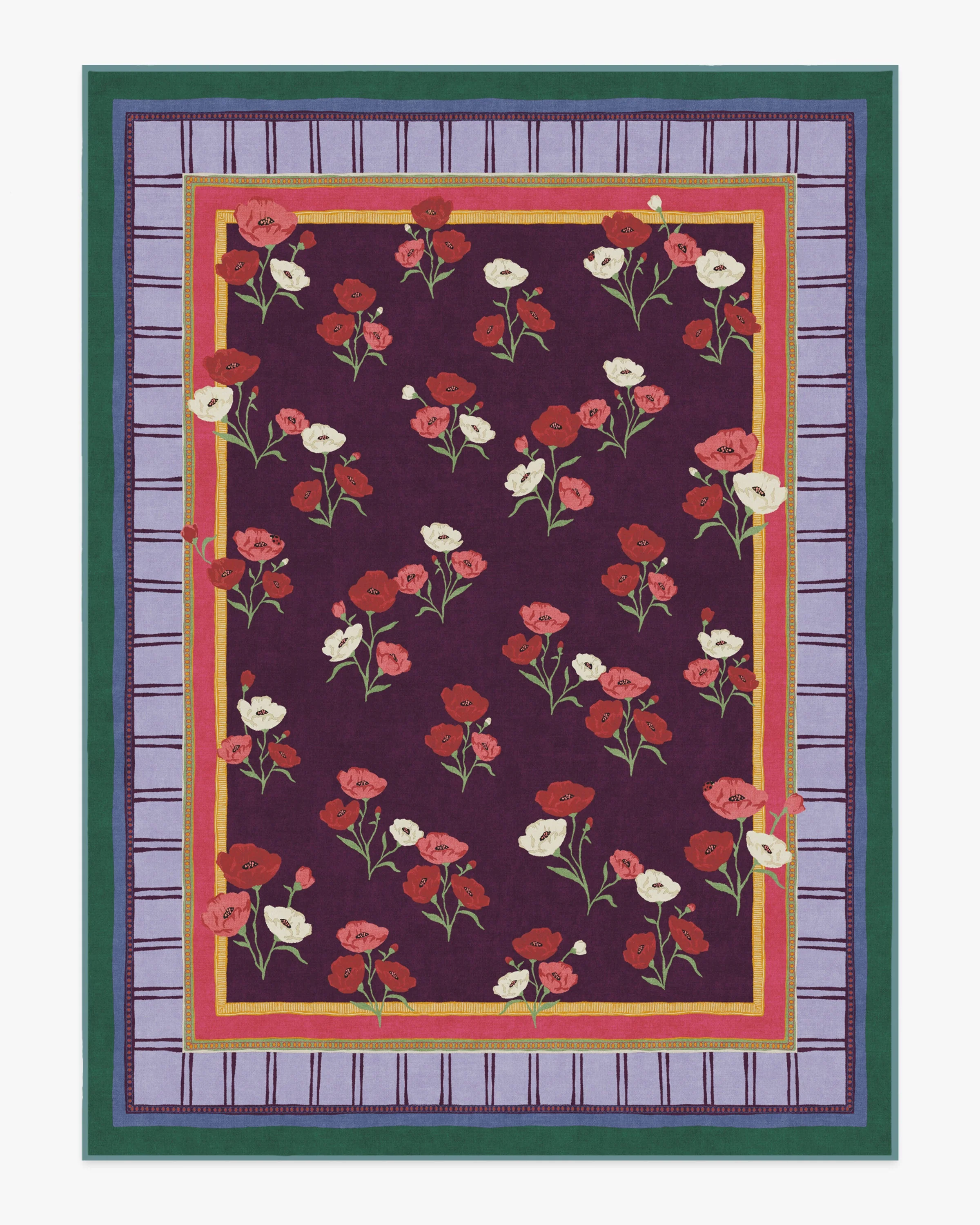 Ambroeus Royal Plum Flatwoven Rug by Iris Apfel