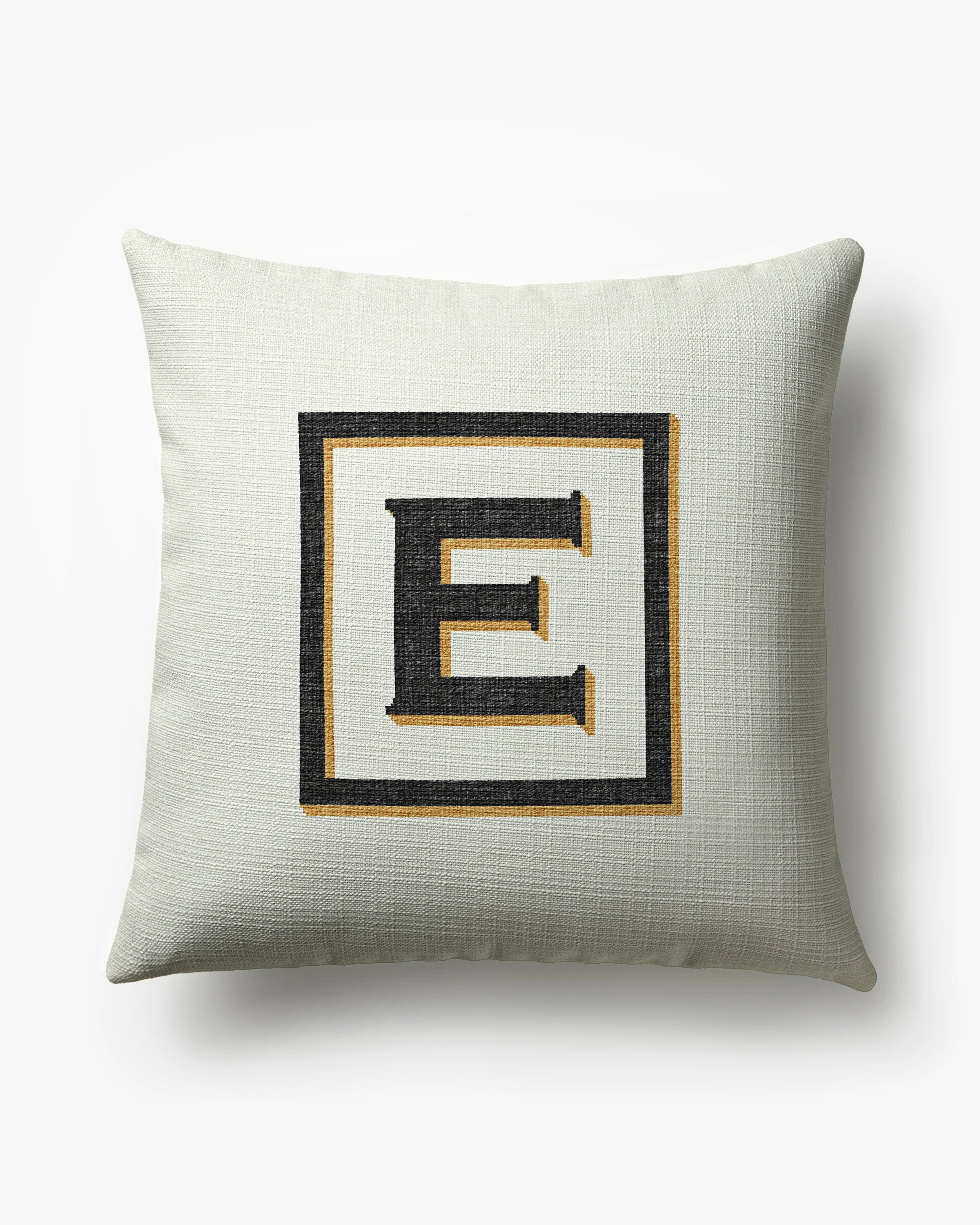 Classic Monogram Ivory Woven Throw Pillow, 20x20 by Jonathan Adler