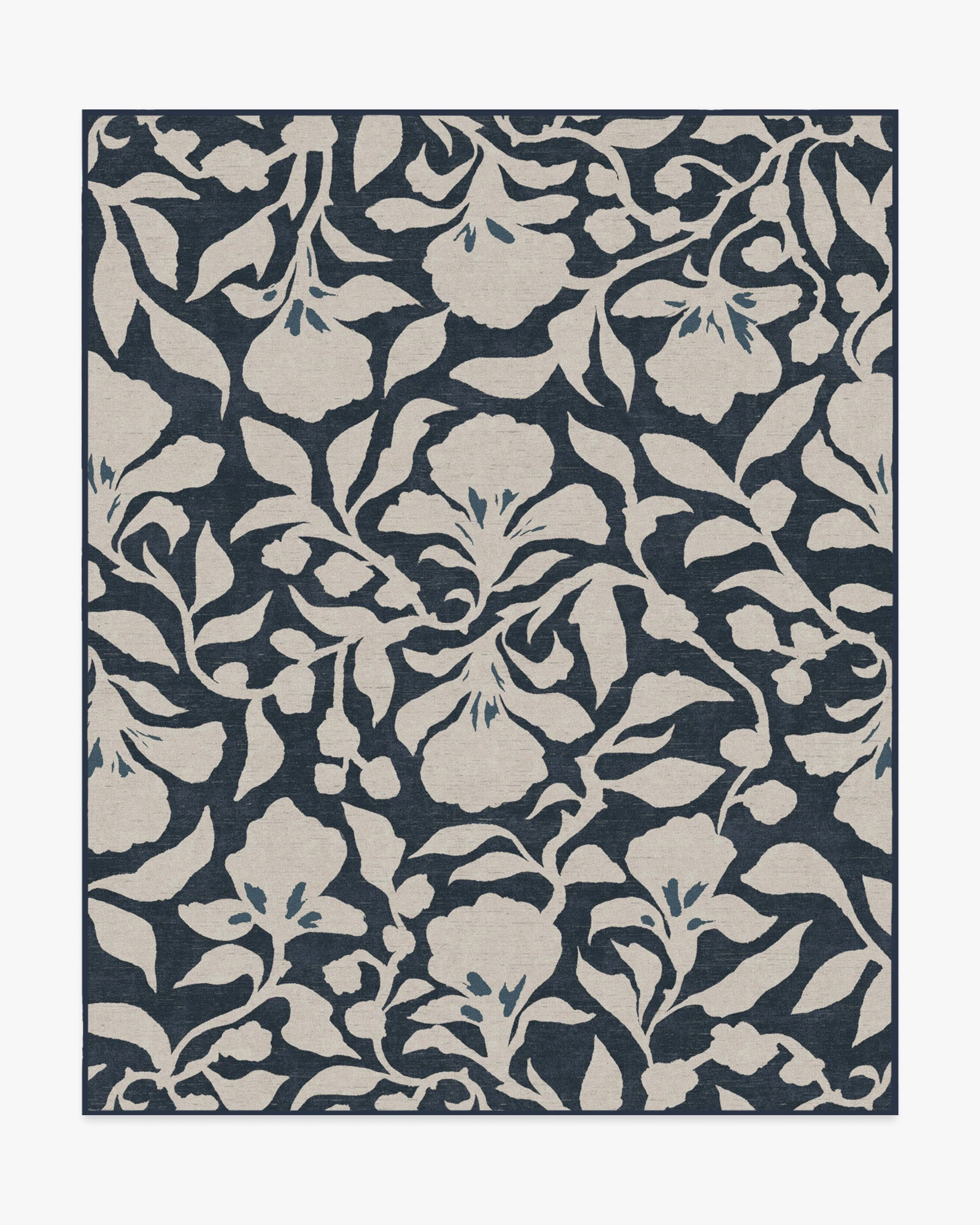 Flora Ink Blue & Ivory Flatwoven Rug by The Hiltons