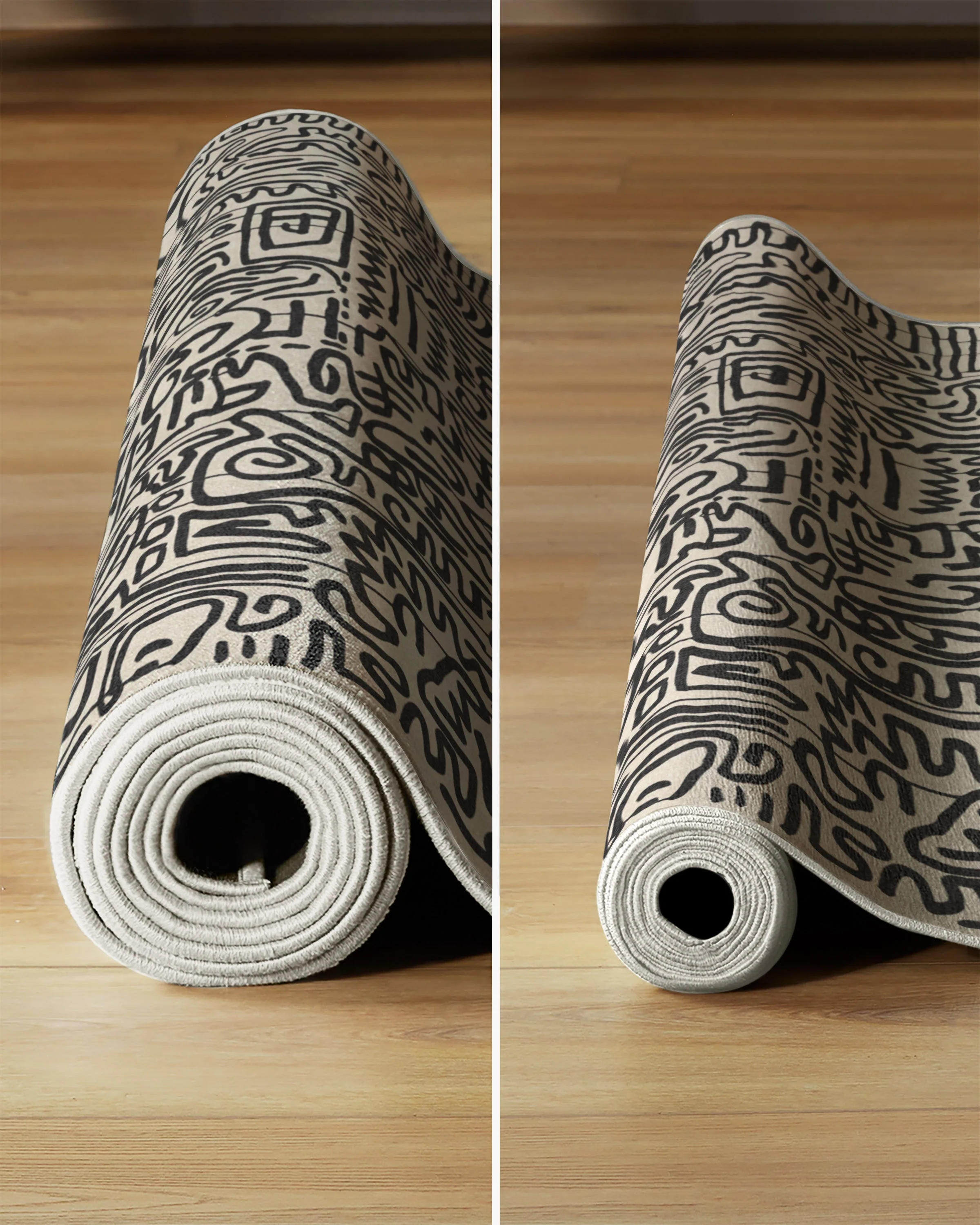 Freestyle Black & Ivory Rug by Keith Haring