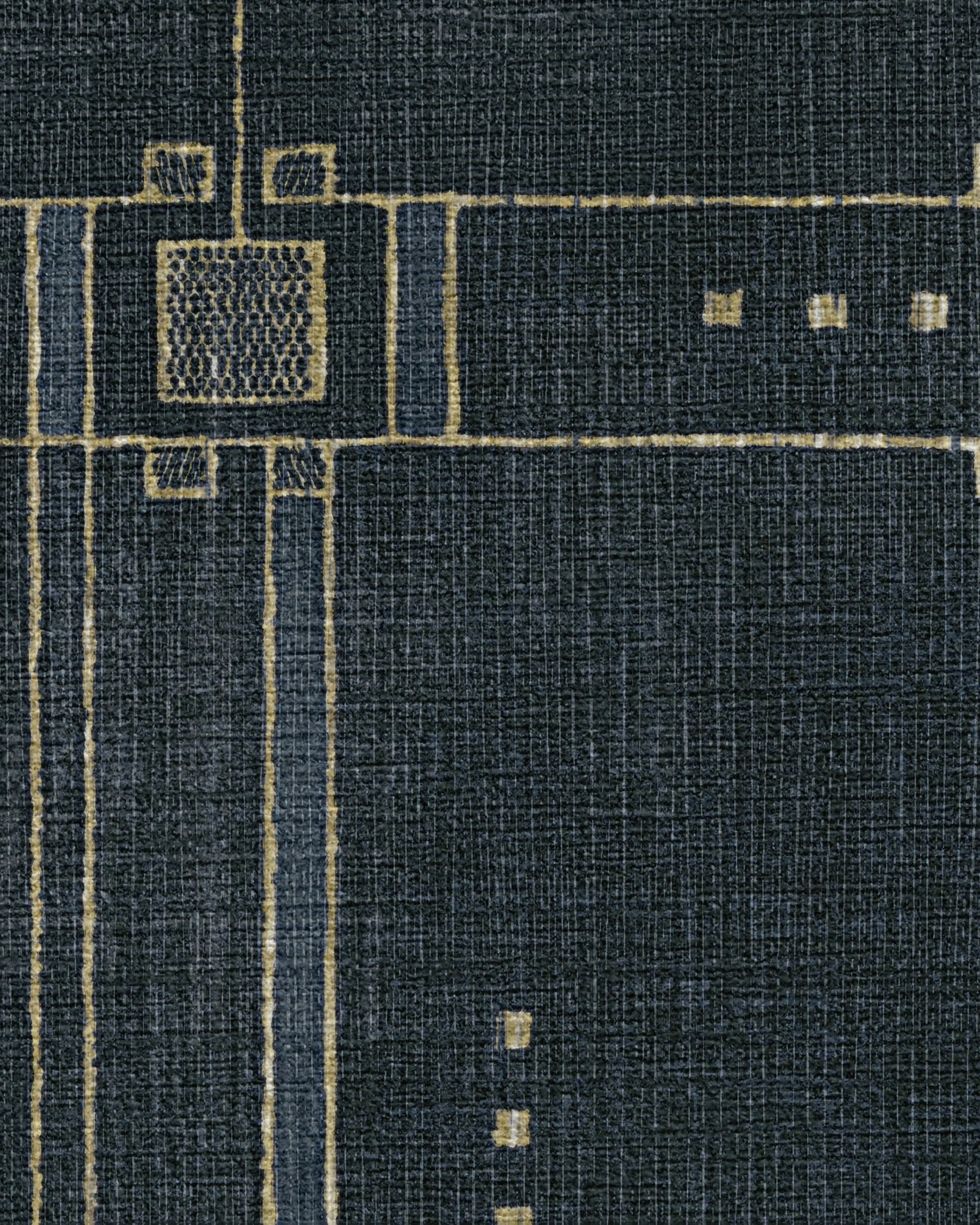 Avery Midnight Blue Flatwoven Rug by Architectural Digest