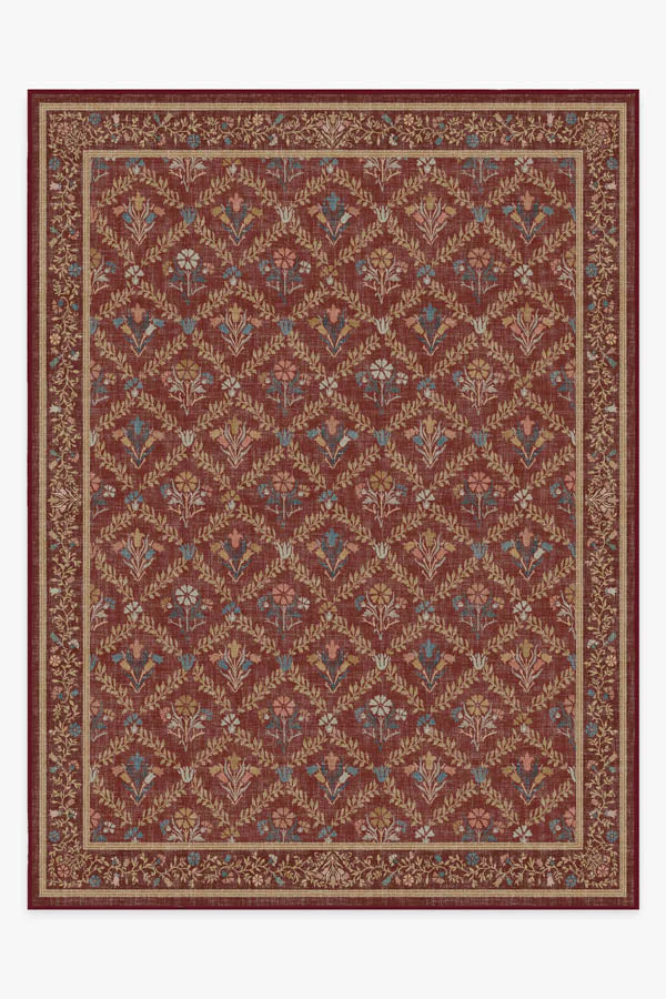 Bellflowers Amber Red Rug by Morris & Co.